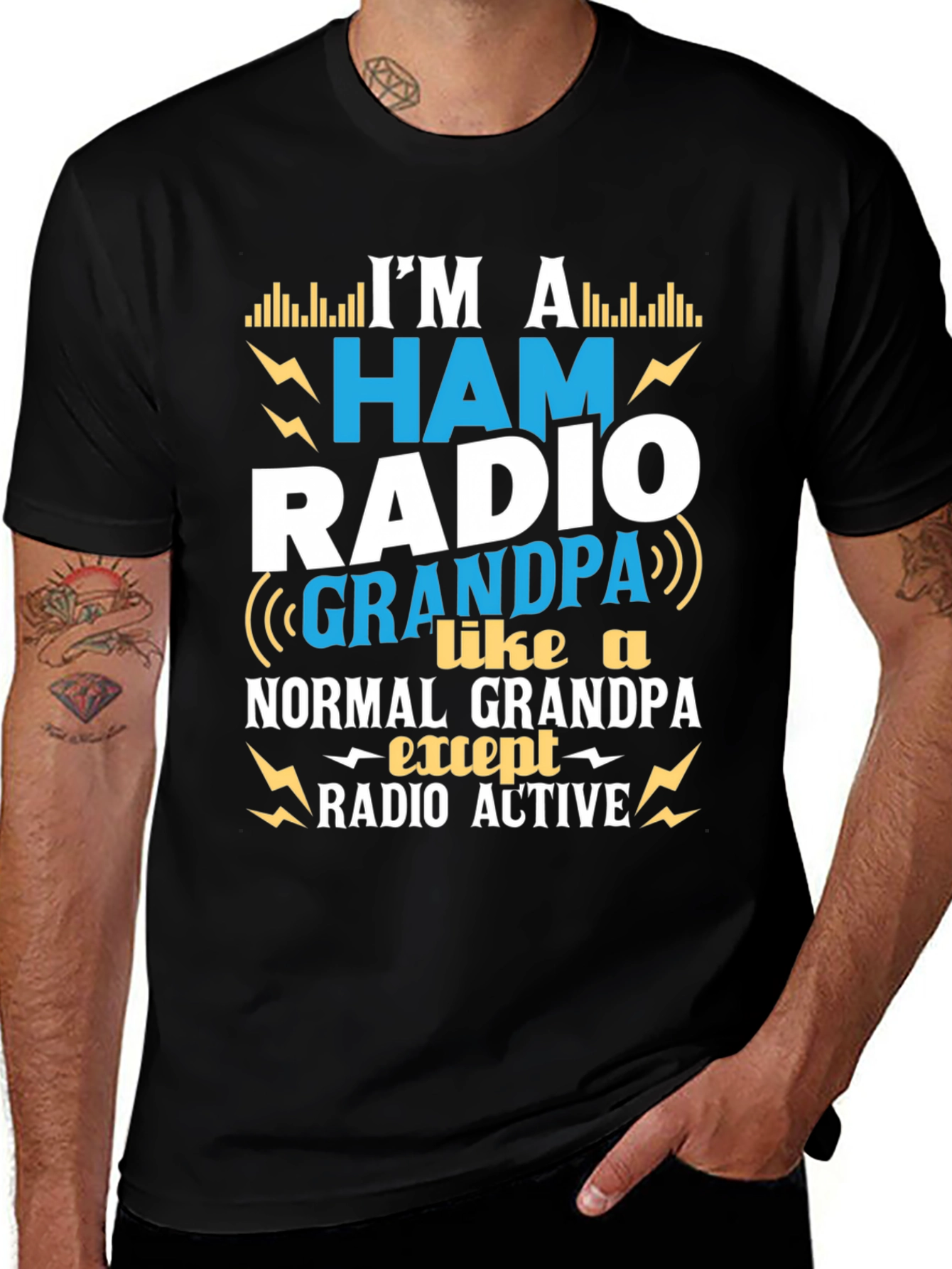 Variant 16 of Ham Radio Grandpa T-Shirt - Radio Active Design