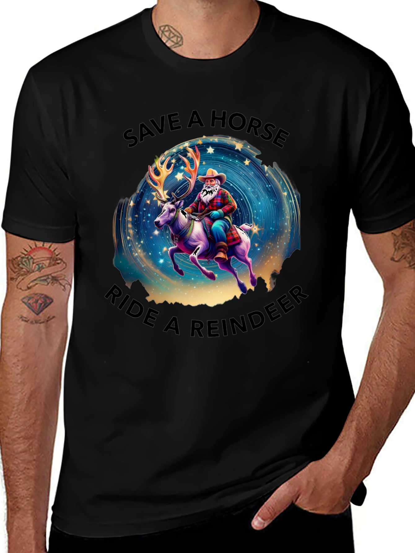 Variant 3 of Save a Horse Ride a Reindeer Graphic Tee