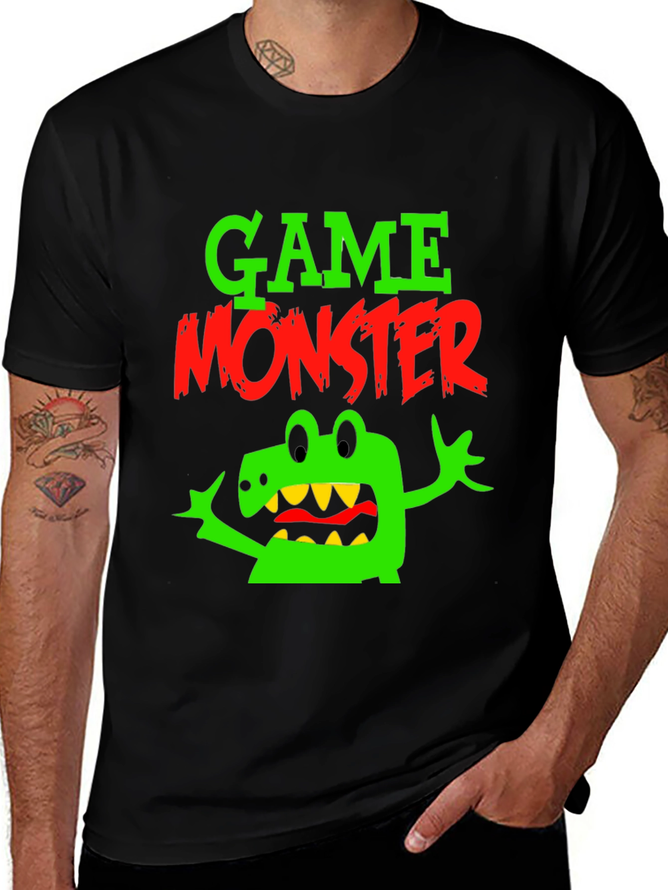 Game Monster Black Graphic Tee