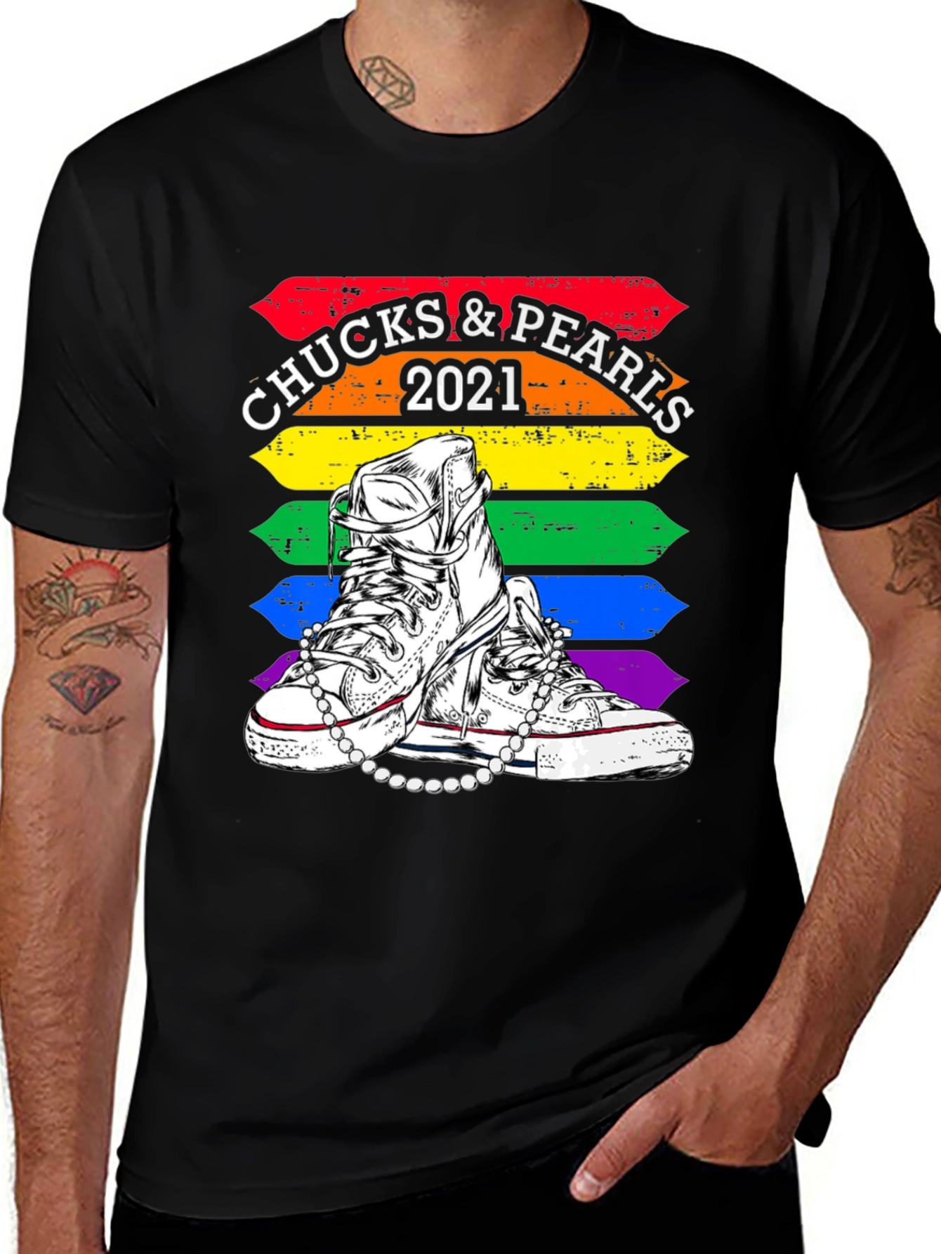 Variant 15 of Chucks & Pearls 2021 Pride T-Shirt