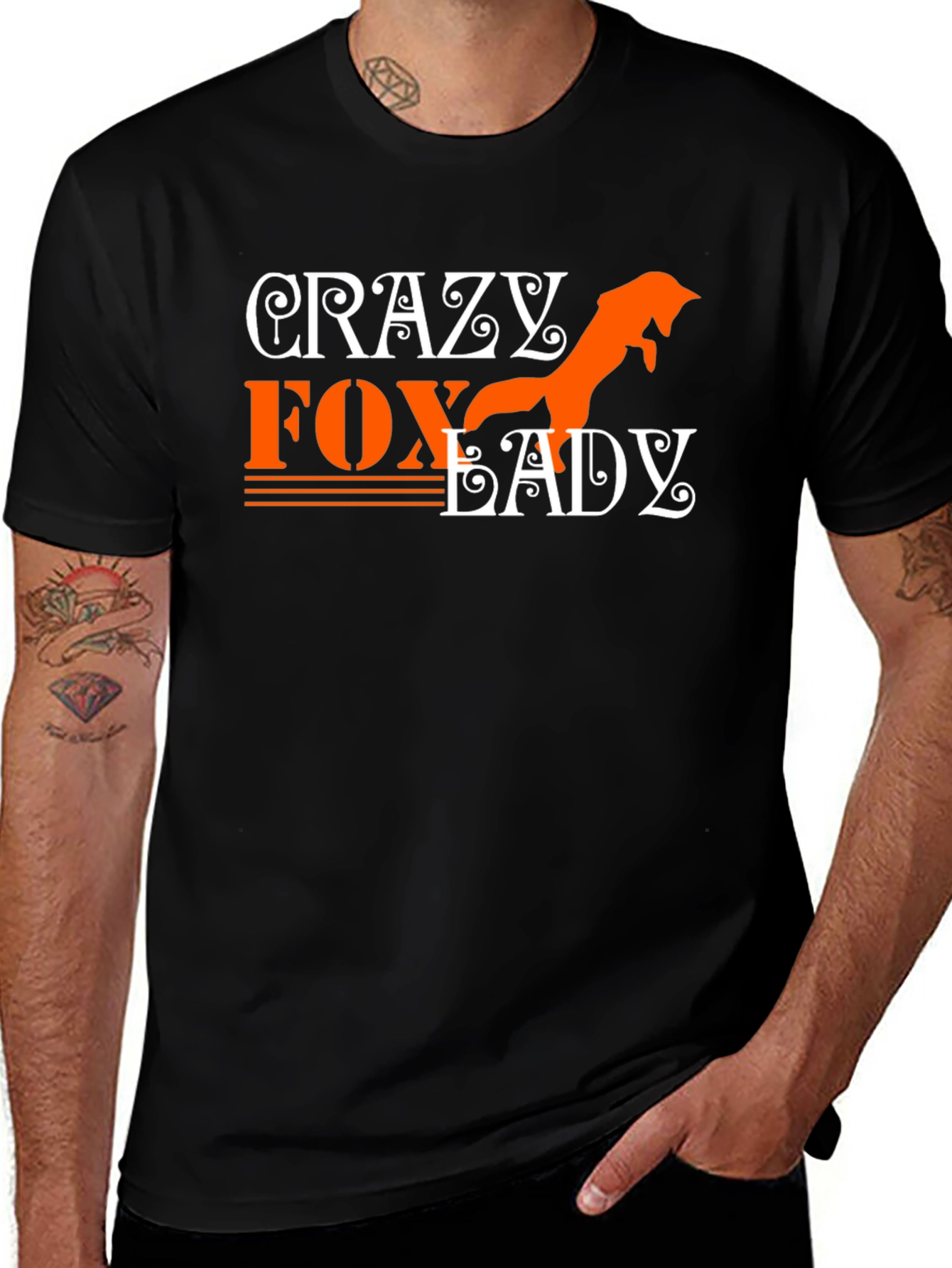 Variant 26 of Crazy Fox Lady Graphic T-Shirt