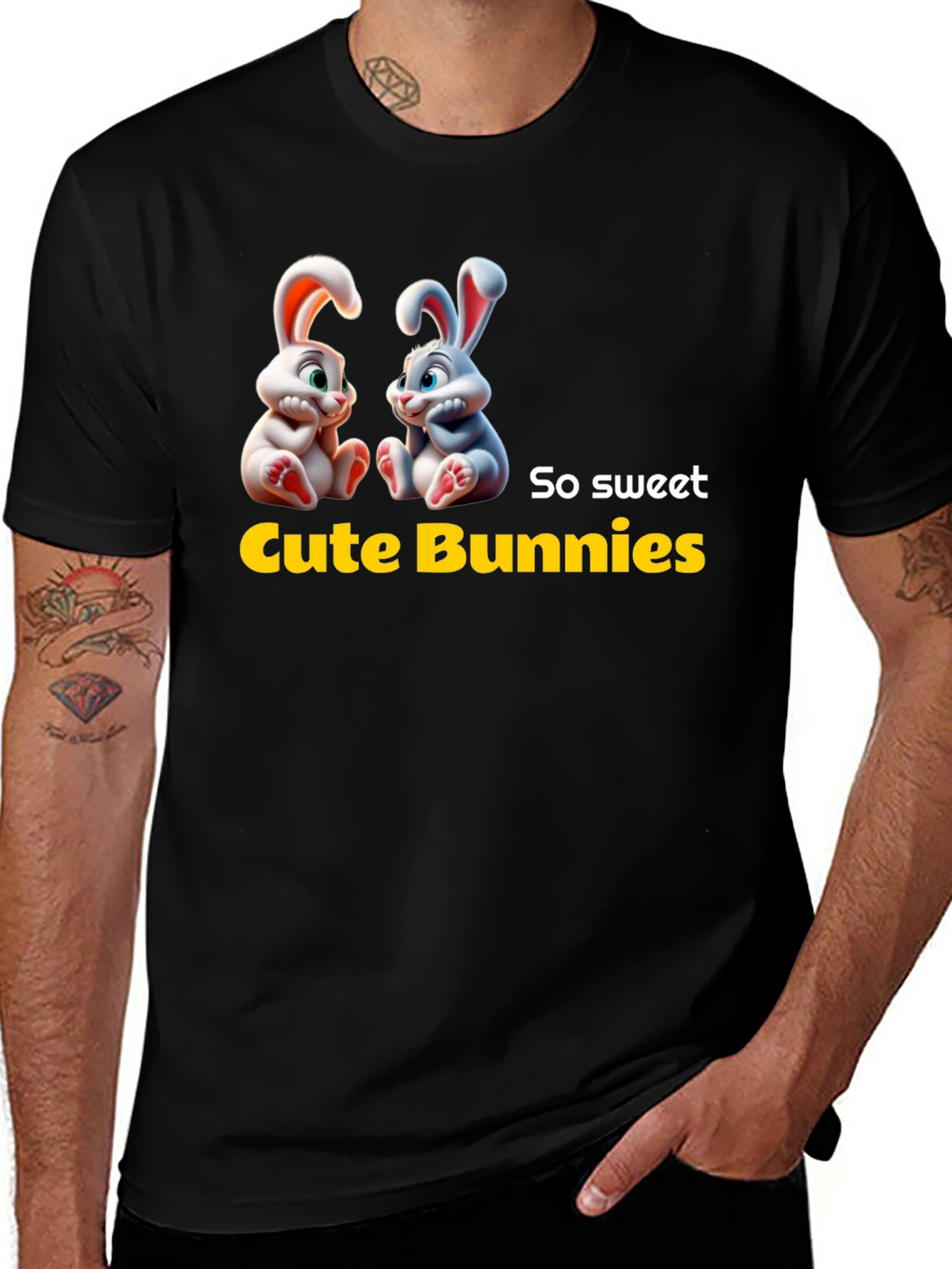 Variant 14 of Cute Bunnies Graphic Tee - So Sweet!