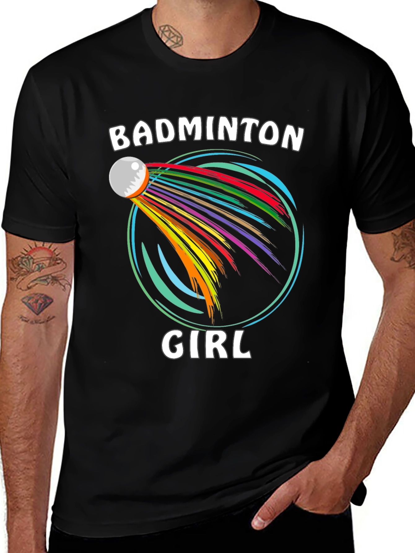 Variant 17 of Badminton Girl T-Shirt Sporty Graphic Tee