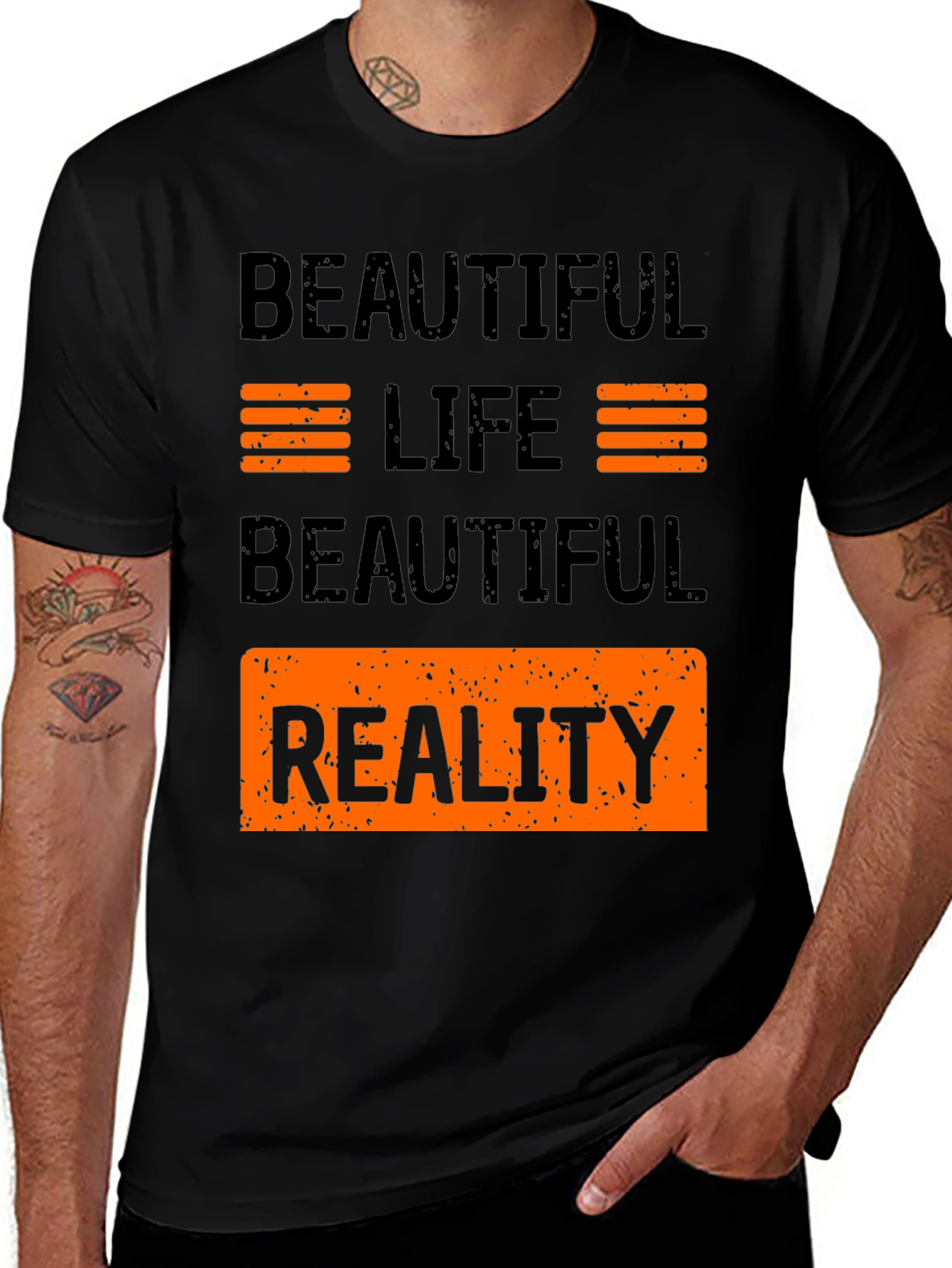 Variant 18 of Beautiful Life Reality Graphic Tee - Black