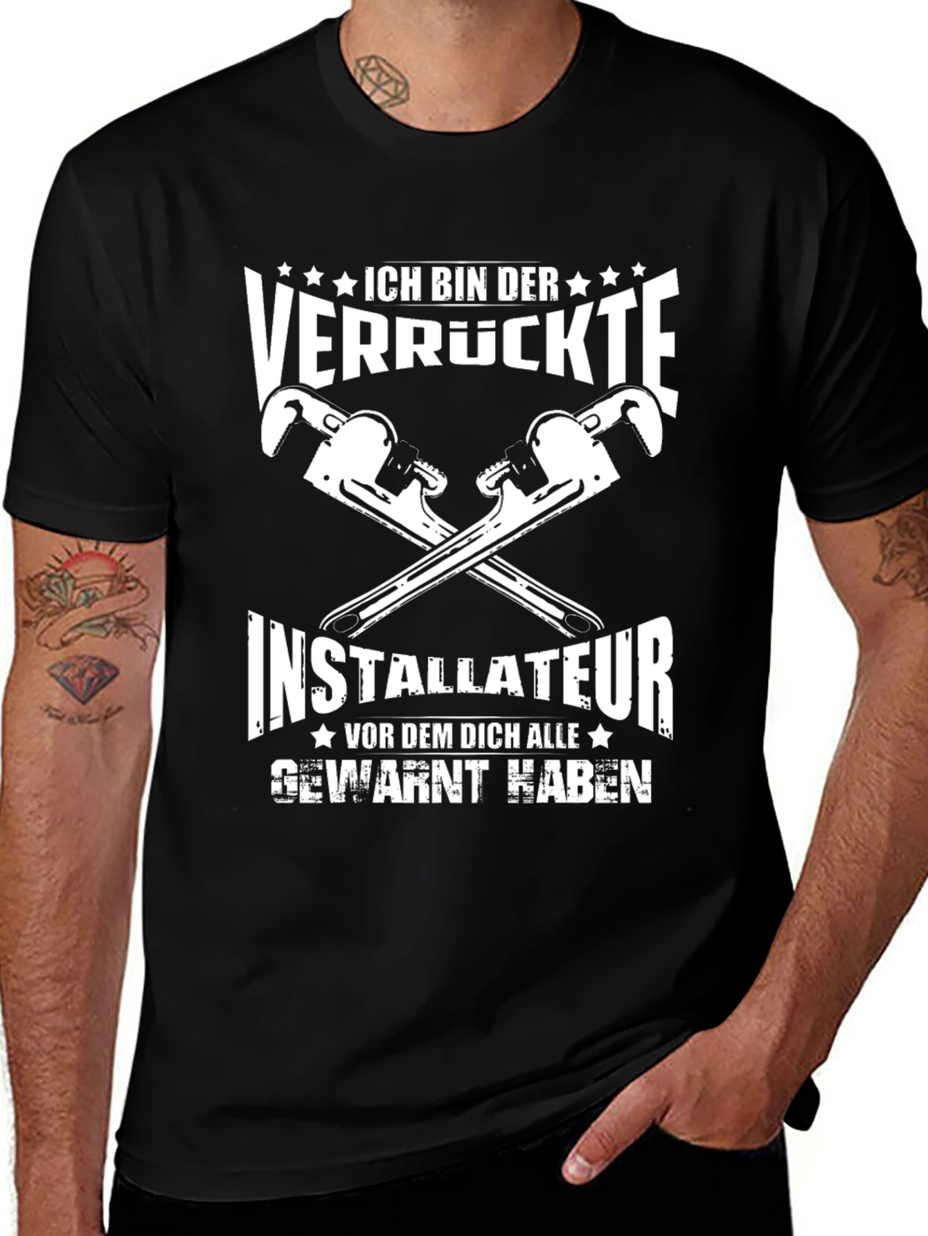 Variant 12 of Crazy Plumber T-Shirt - German Text