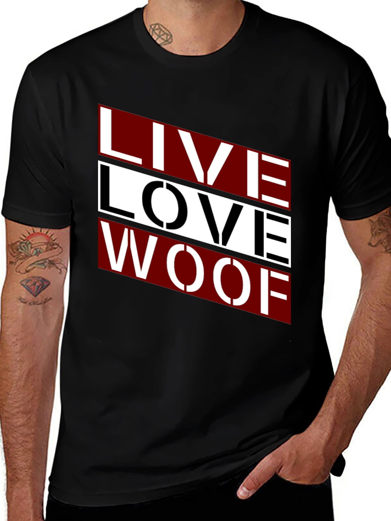 Variant 6 of Live Love Woof Graphic Tee