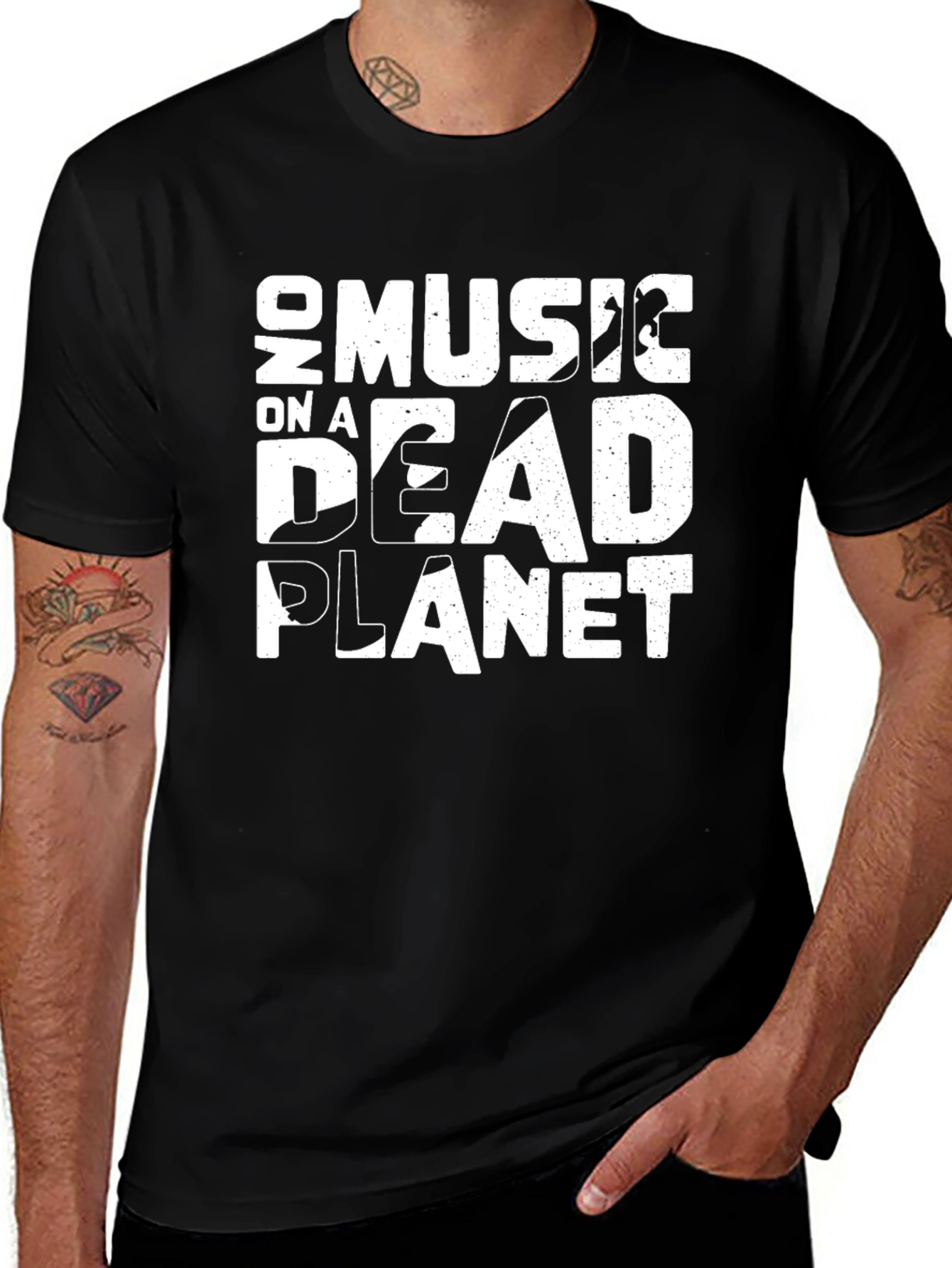Variant 28 of On Music On A Dead Planet Black T-Shirt