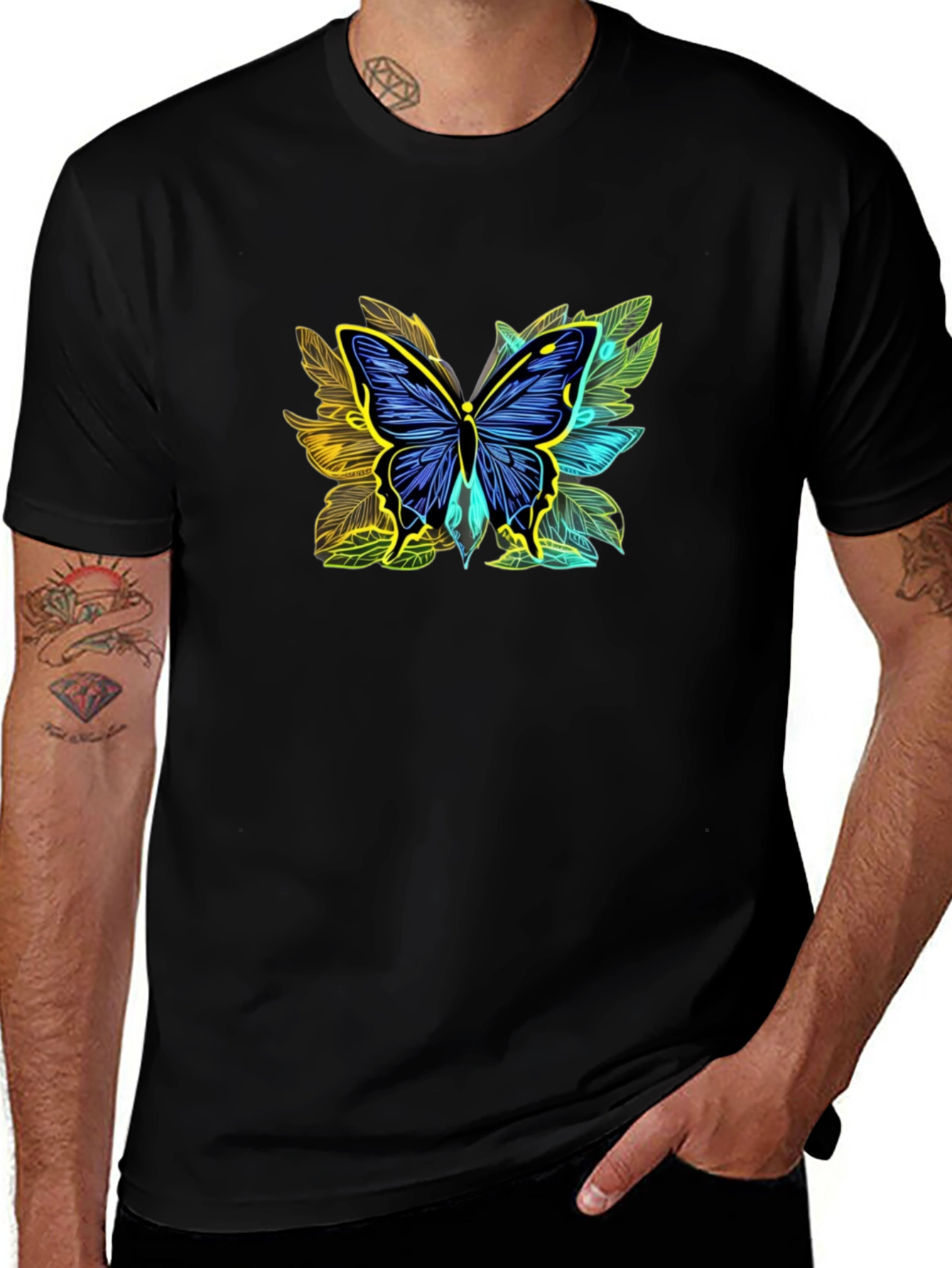 Variant 30 of Butterfly Graphic Black T-Shirt