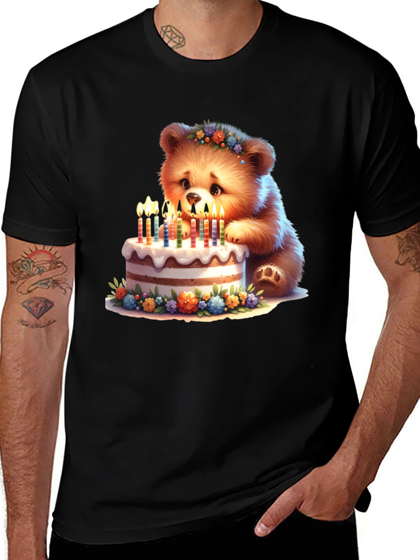Variant 14 of Cute Bear Birthday Cake T-Shirt