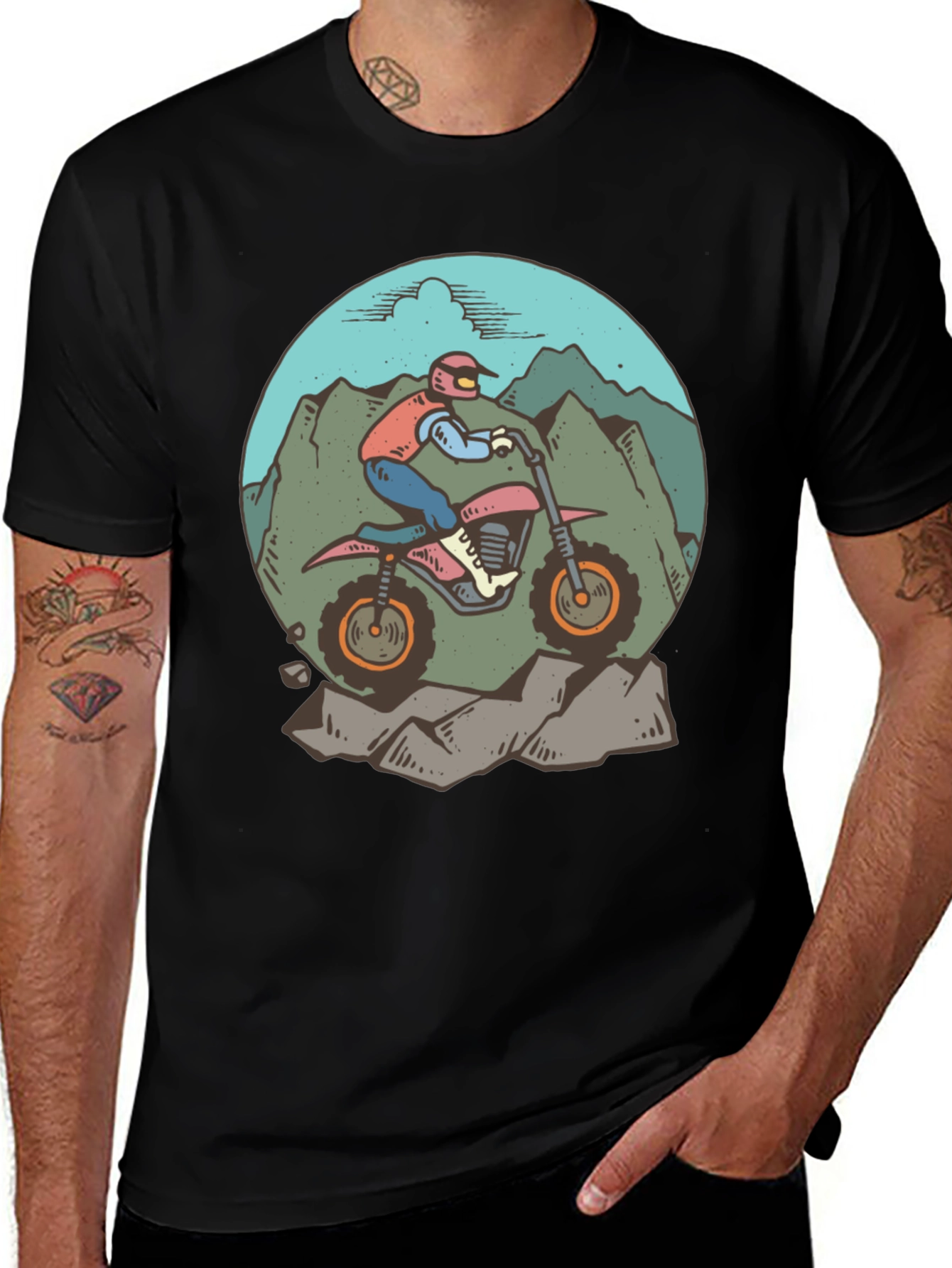 Variant 30 of Motorcycle Mountain Graphic Tee