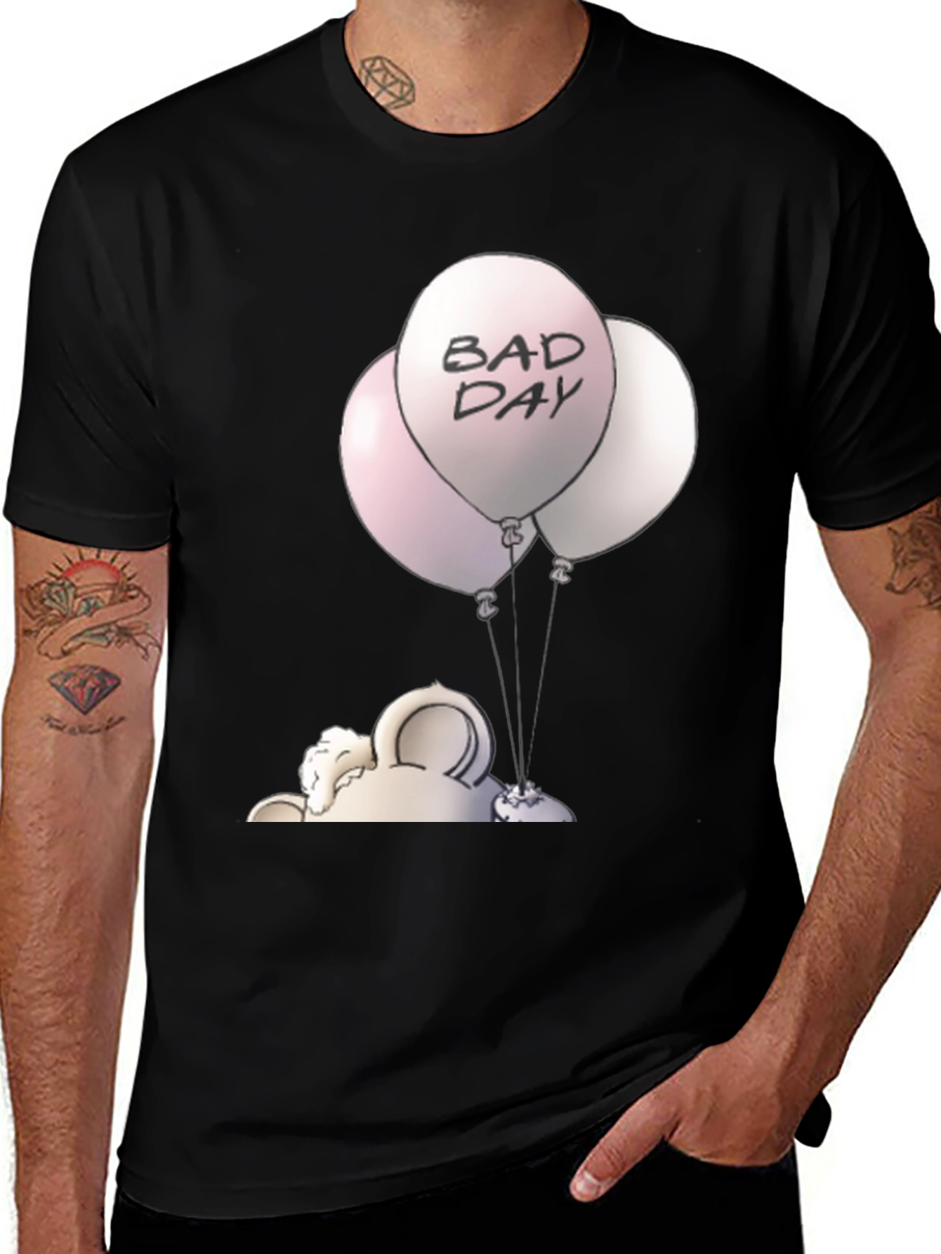 Black Bad Day Balloons Graphic Tee - Unisex Black T-Shirt main image