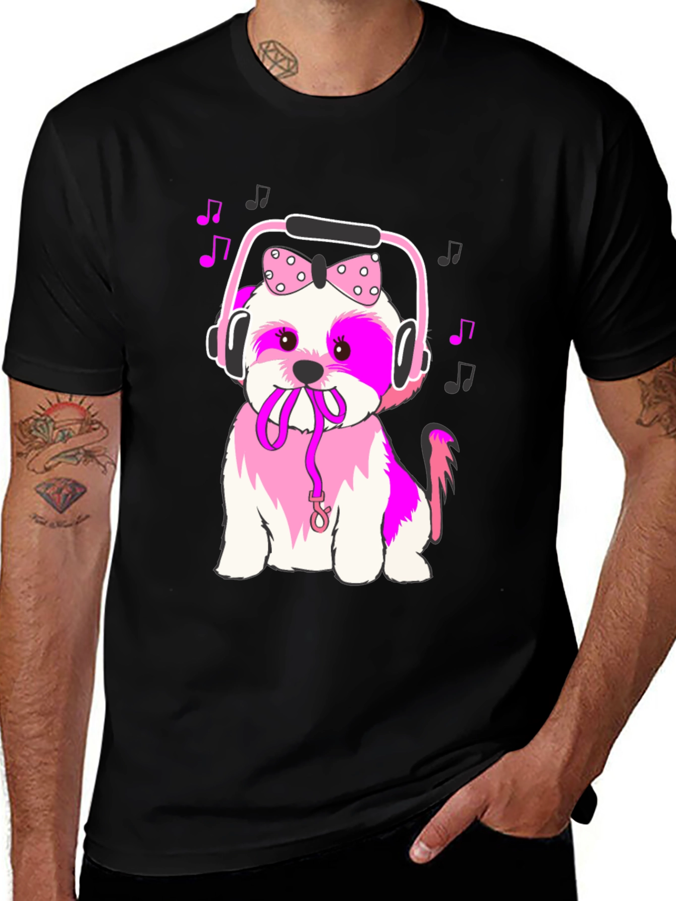 Variant 12 of Dog Music T-Shirt, Shih Tzu Headphones Tee