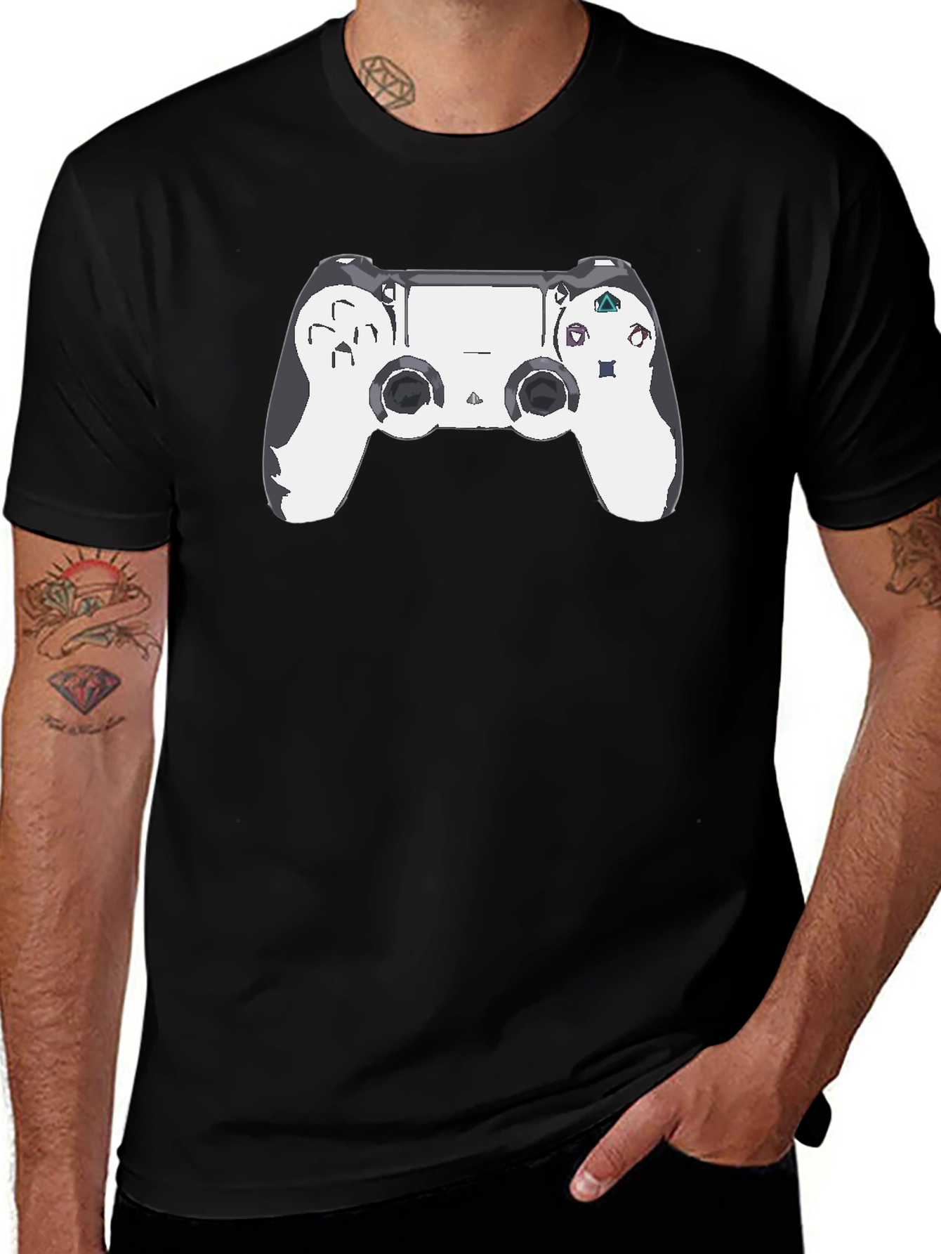 Variant 23 of Gaming Controller Graphic Tee - Black