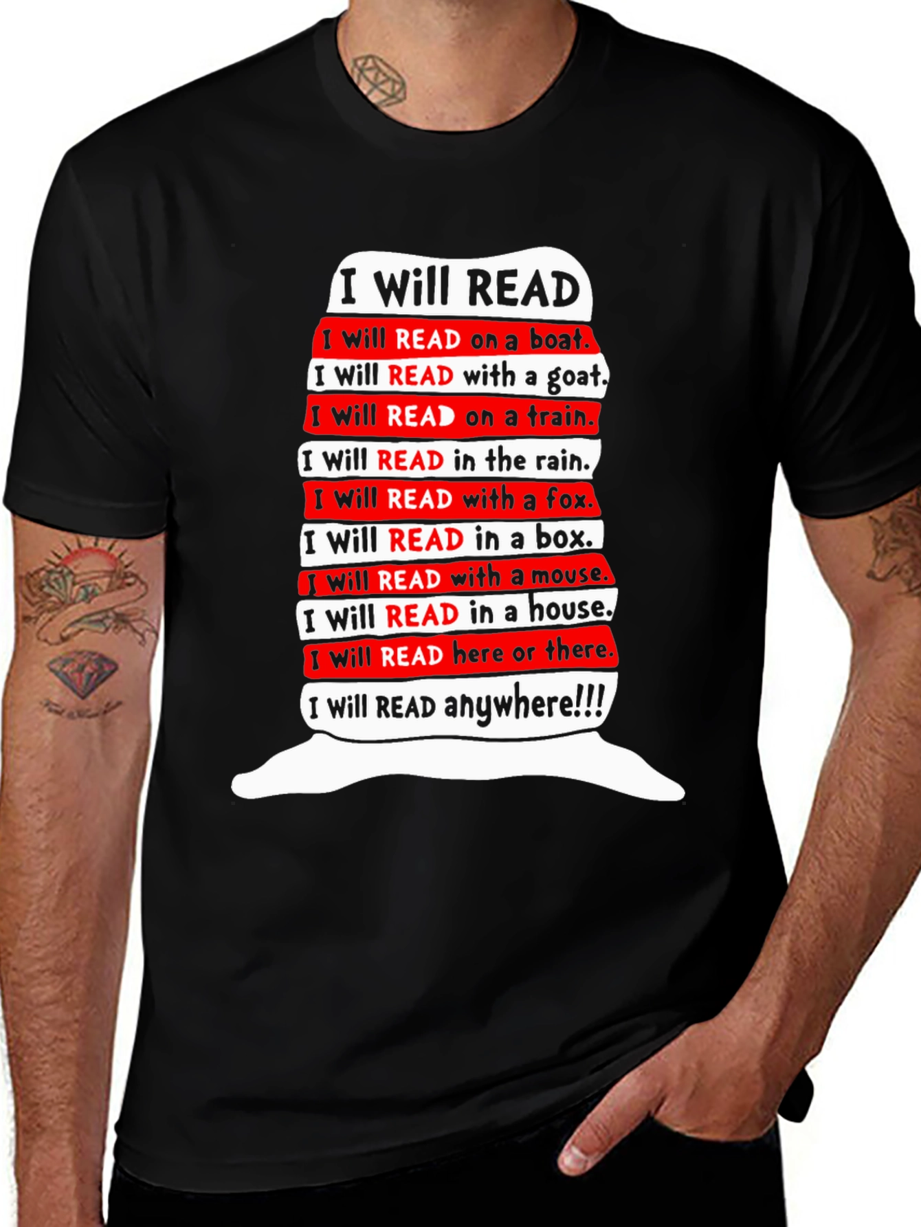 Variant 21 of I Will Read T-Shirt Dr. Seuss Inspired