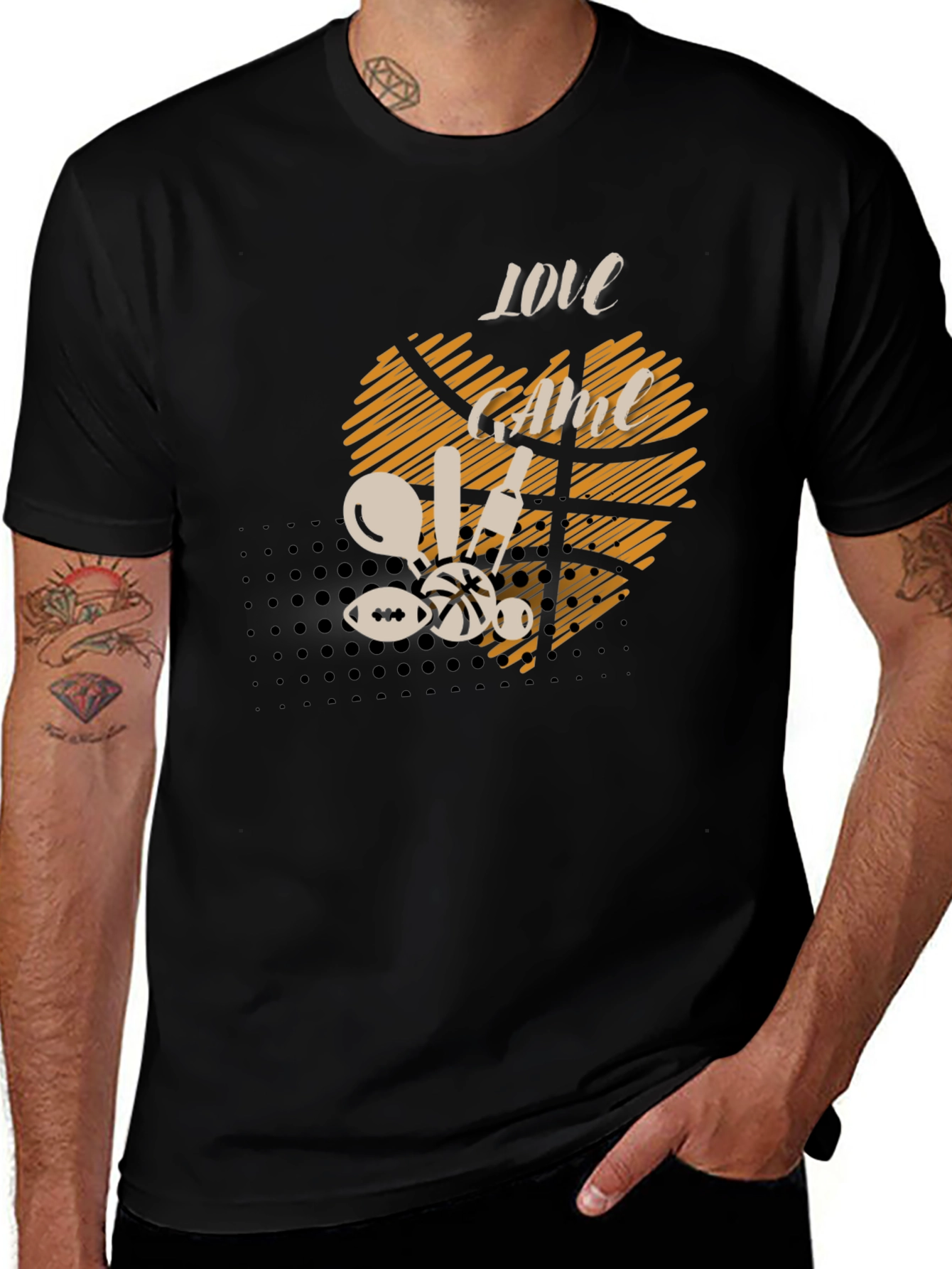 Variant 8 of Love the Game Graphic Tee - Black