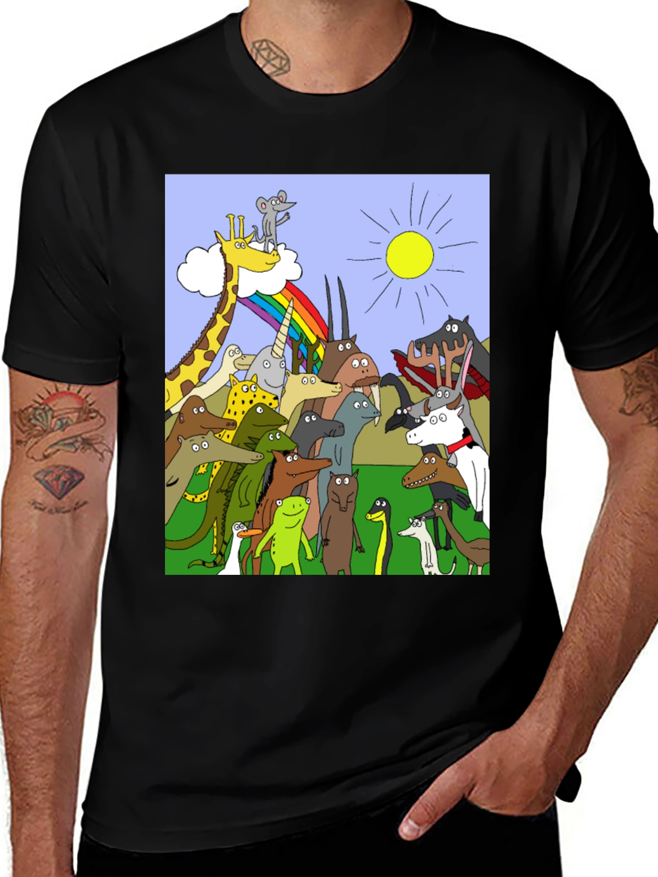 Variant 6 of Cartoon Animal Gathering T-Shirt