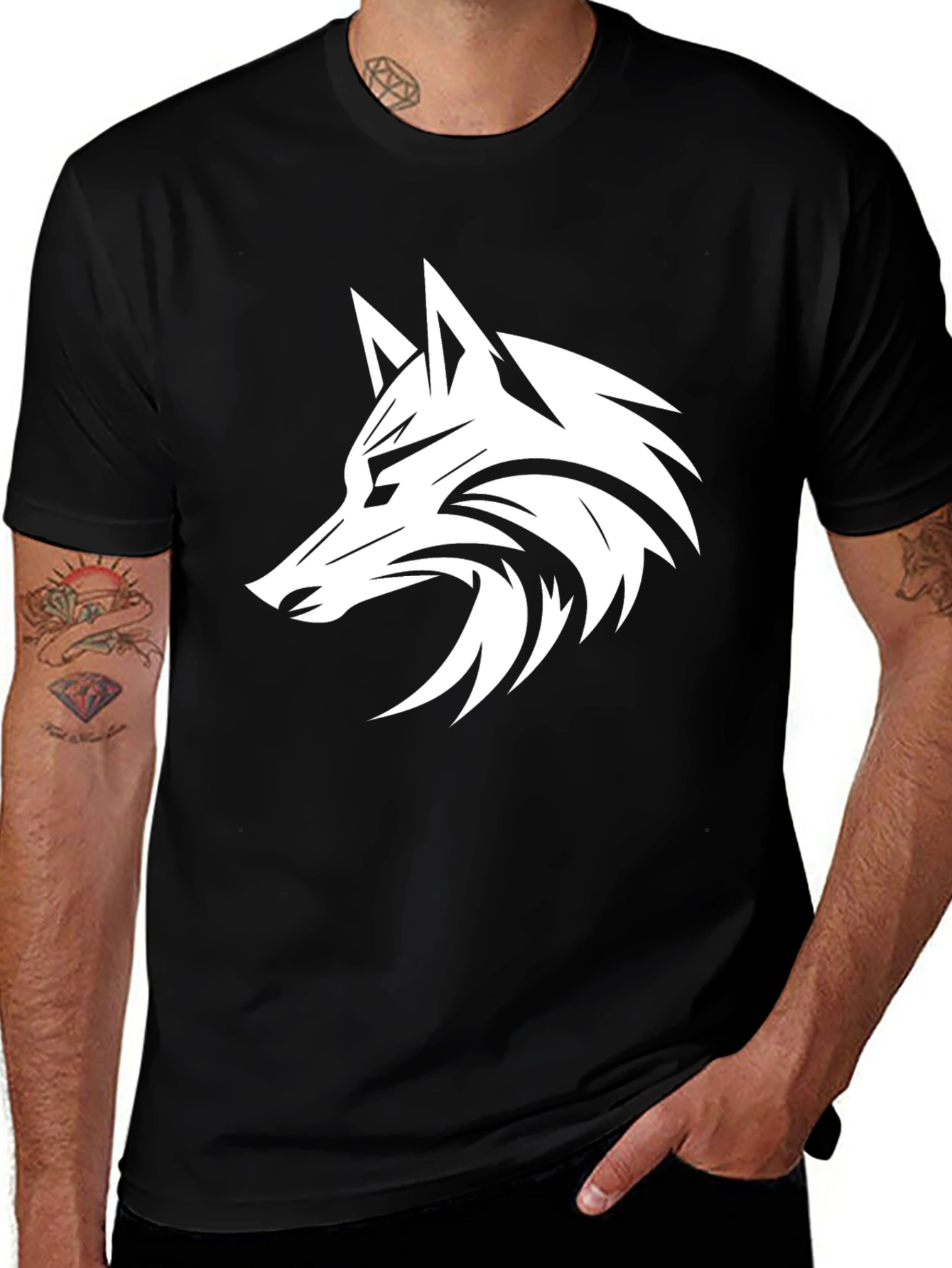 Variant 3 of Black Wolf Graphic Tee - Men's Short Sleeve T-Shirt