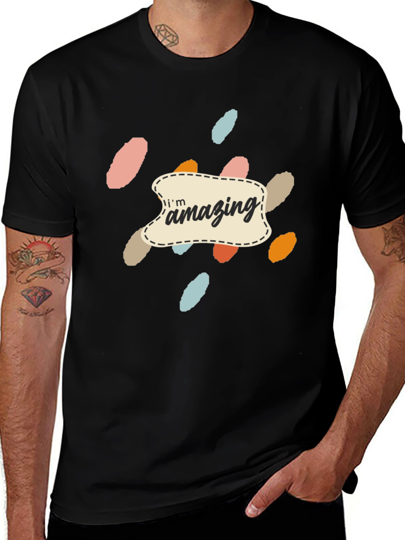 Variant 29 of Amazing Graphic Print Black T-Shirt