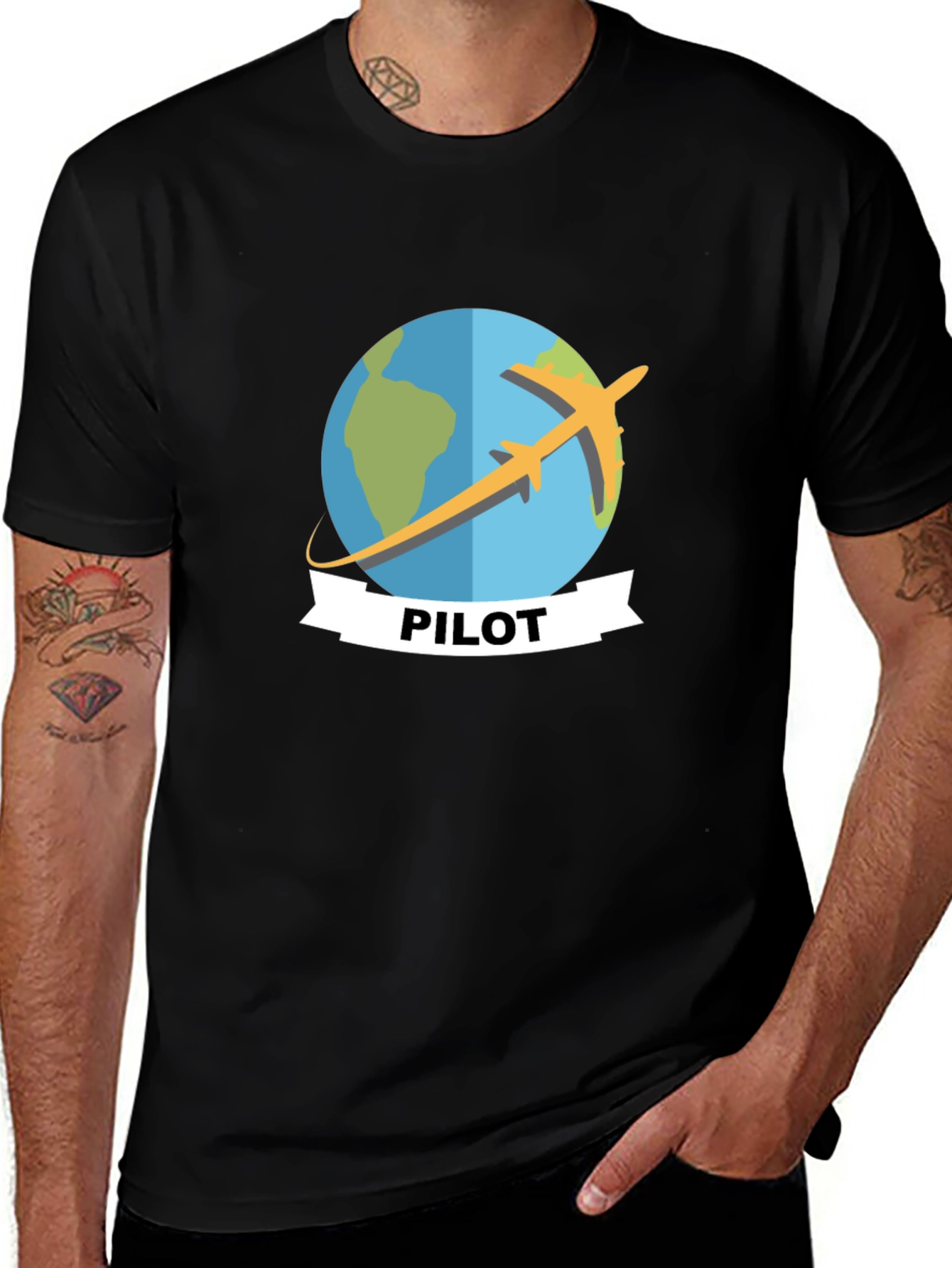 Variant 12 of Pilot World Traveler Black T-Shirt