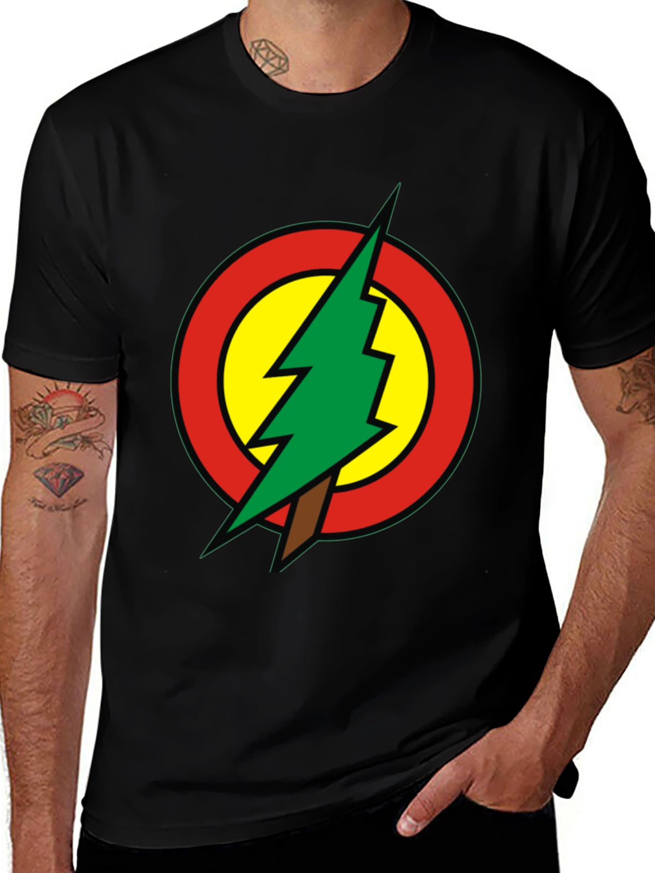 Variant 20 of Lightning Bolt Circle Graphic T-Shirt