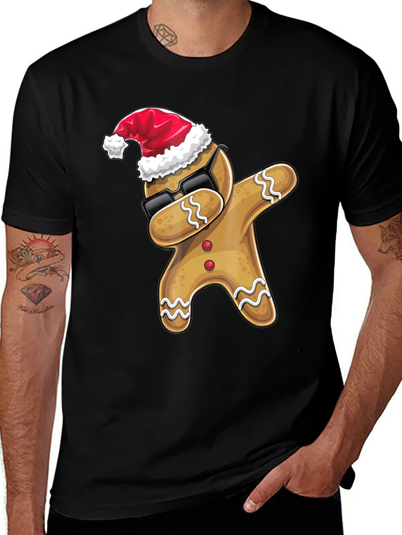 Variant 13 of Dabbing Gingerbread Man Christmas T-Shirt