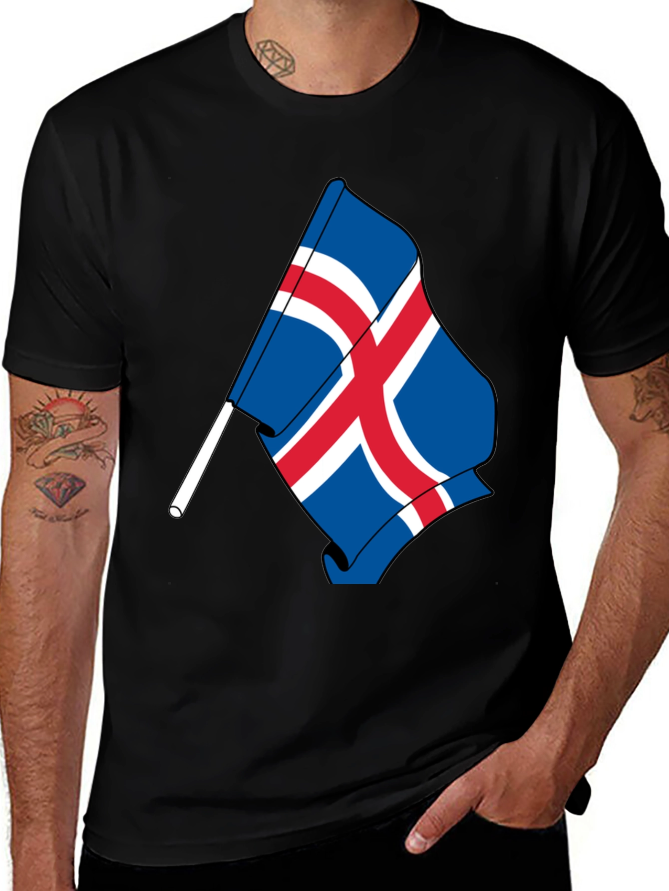Variant 7 of Iceland Flag Graphic T-Shirt