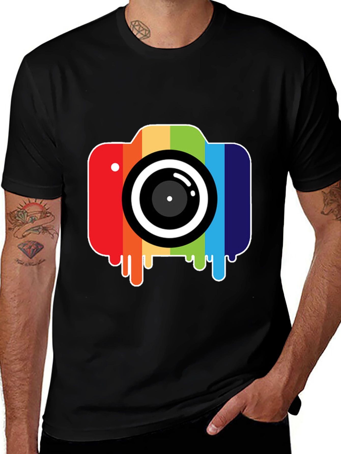 Variant 3 of Rainbow Camera Graphic Tee - Photographer's Pride