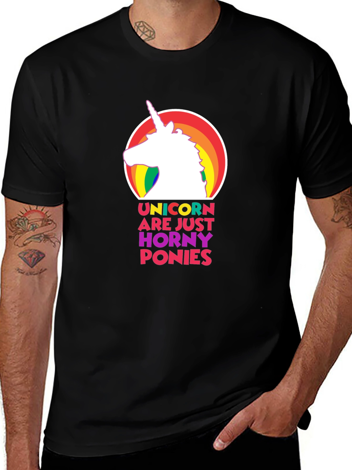 Variant 5 of Unicorns are Just Horny Ponies T-Shirt - Funny Graphic Tee