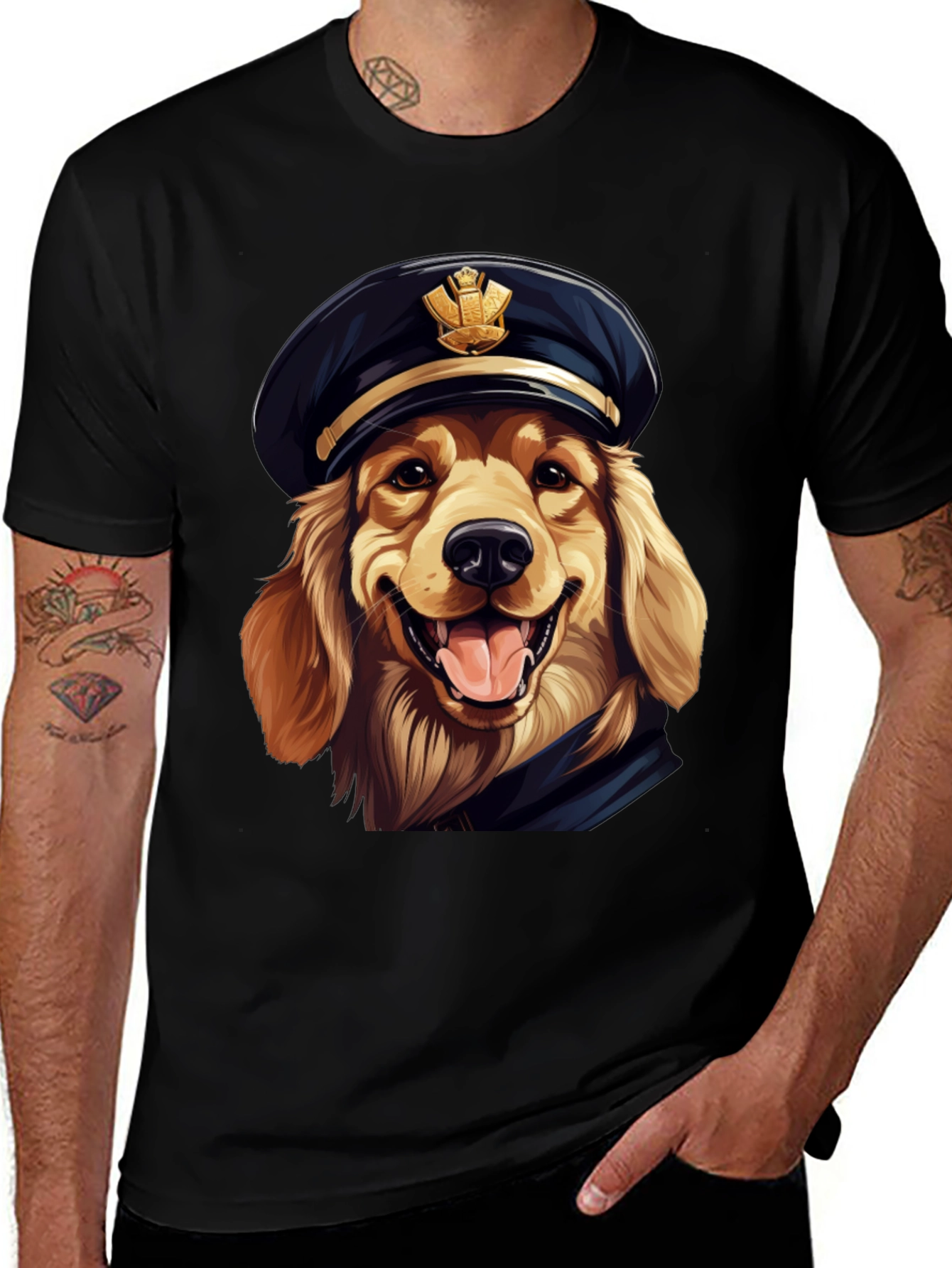 Variant 12 of Dog Captain T-Shirt - Golden Retriever Humor Tee