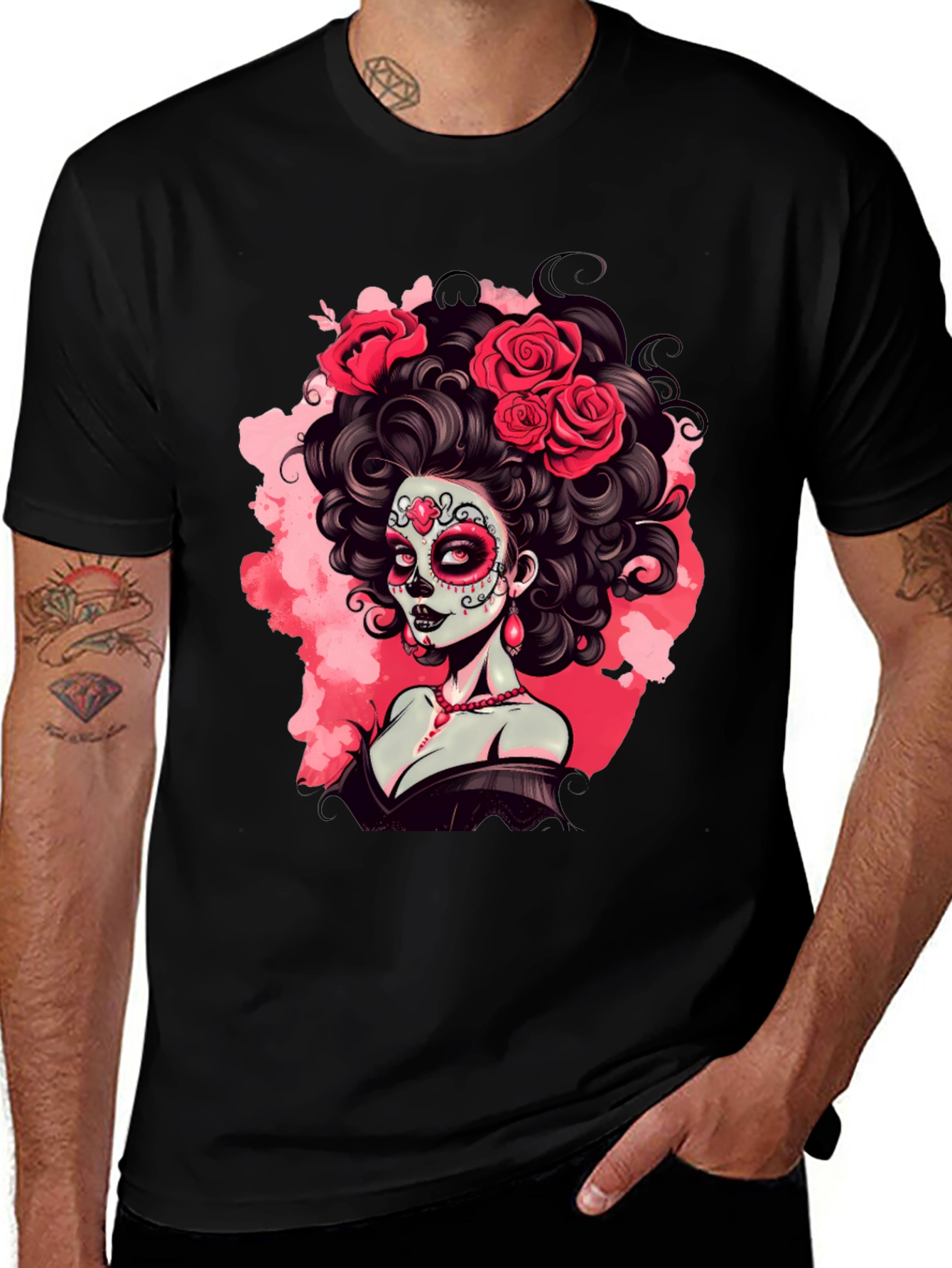 Variant 27 of Sugar Skull Lady T-Shirt - Day of the Dead Fashion