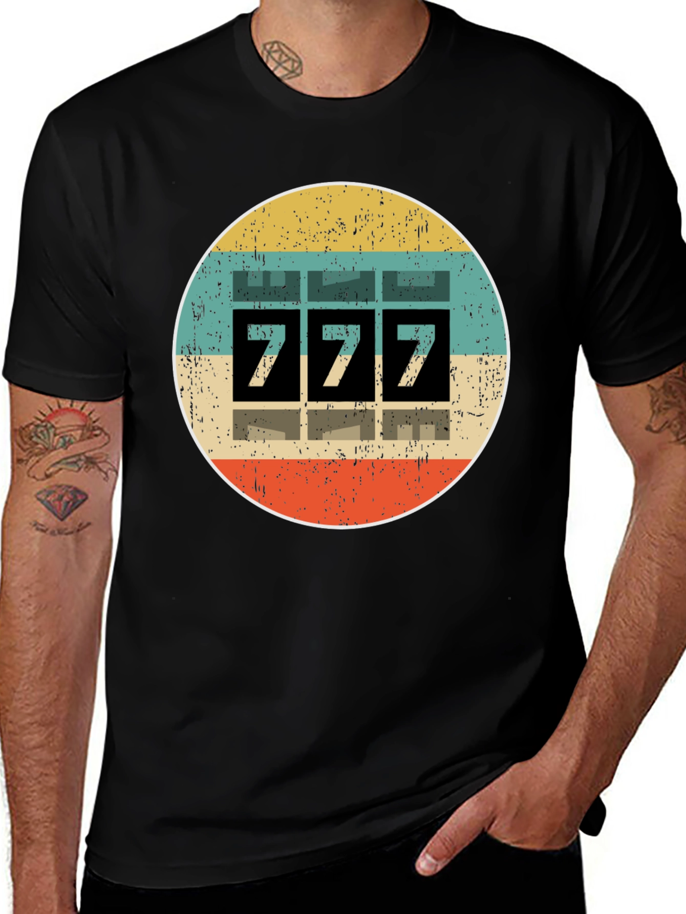 Variant 3 of Retro 777 T-Shirt - Vintage Lucky Number Tee
