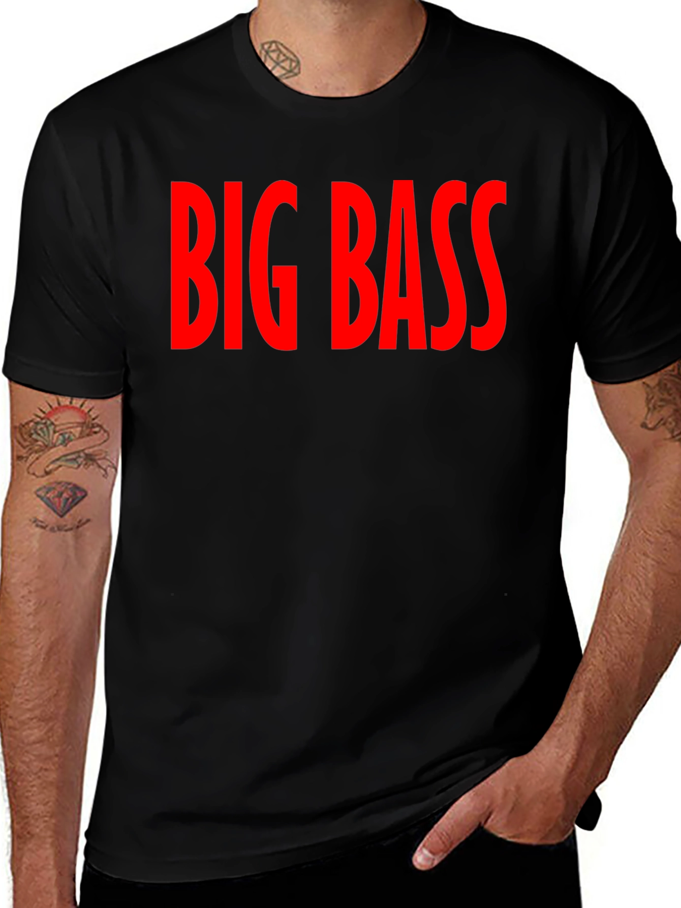 Variant 25 of Big Bass Graphic T-Shirt - Men's Crew Neck Tee