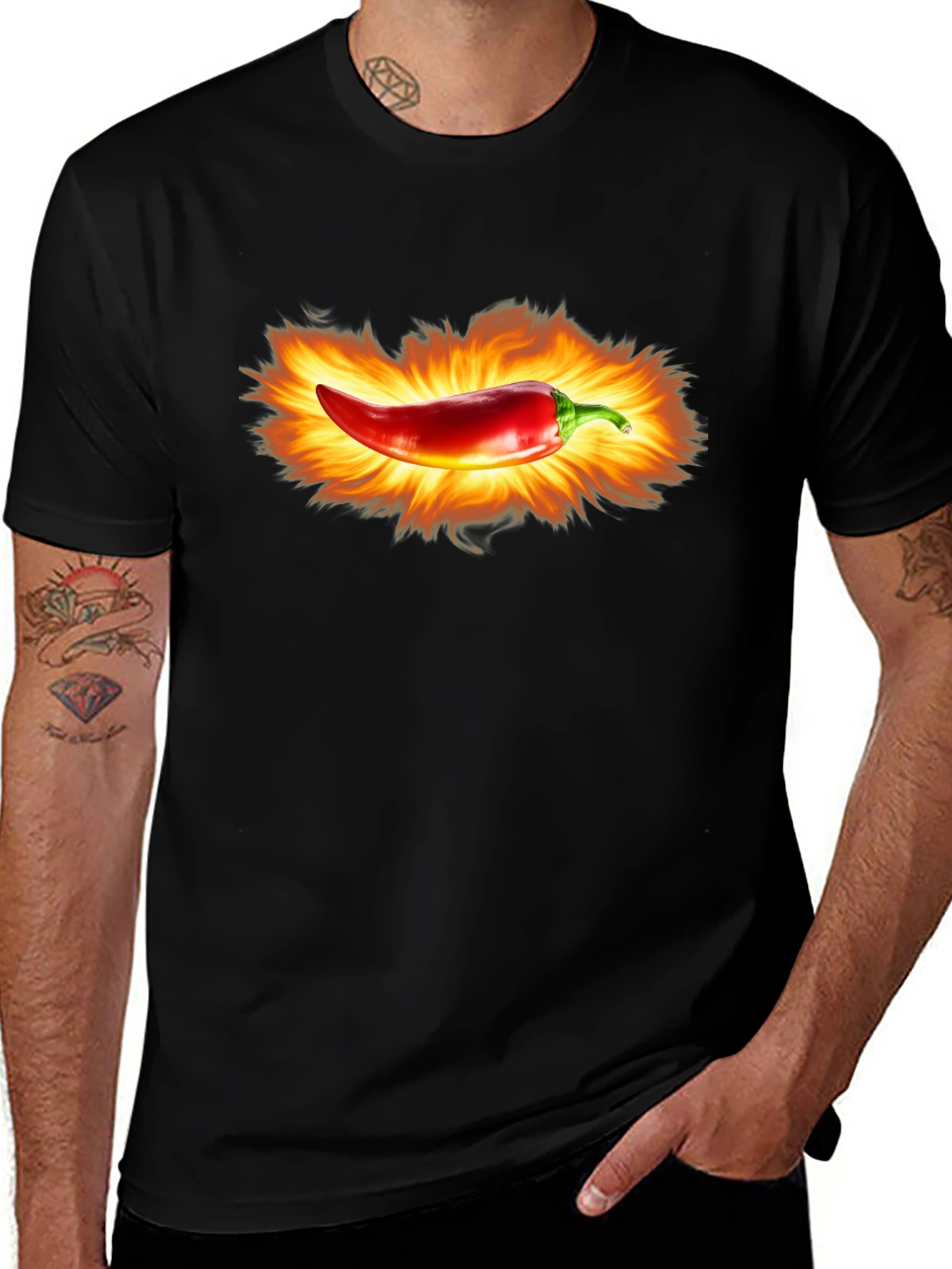 Variant 16 of Fiery Chili Pepper Graphic Tee - Hot Design!