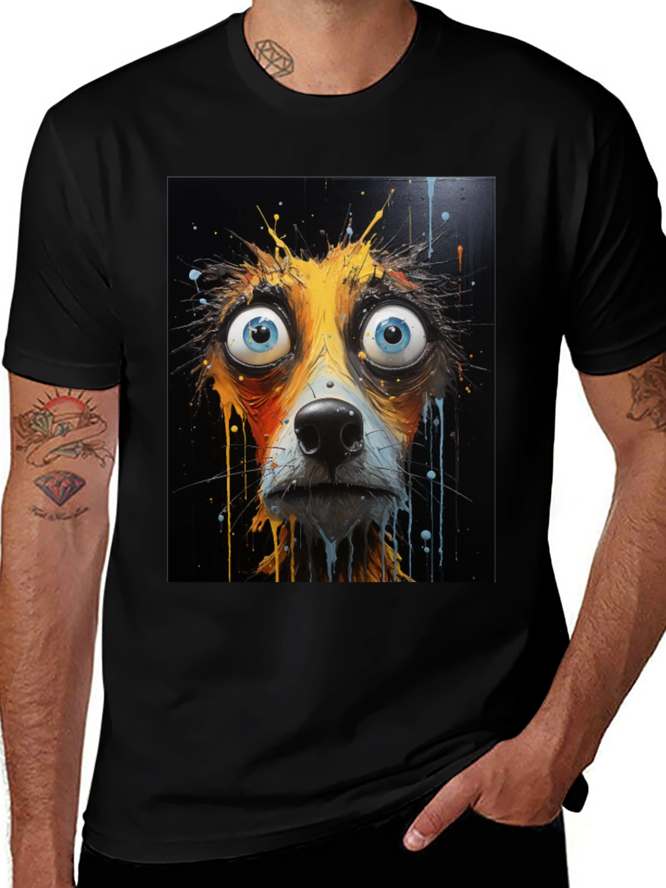 Variant 8 of Abstract Dog Art T-Shirt - Unique Graphic Tee