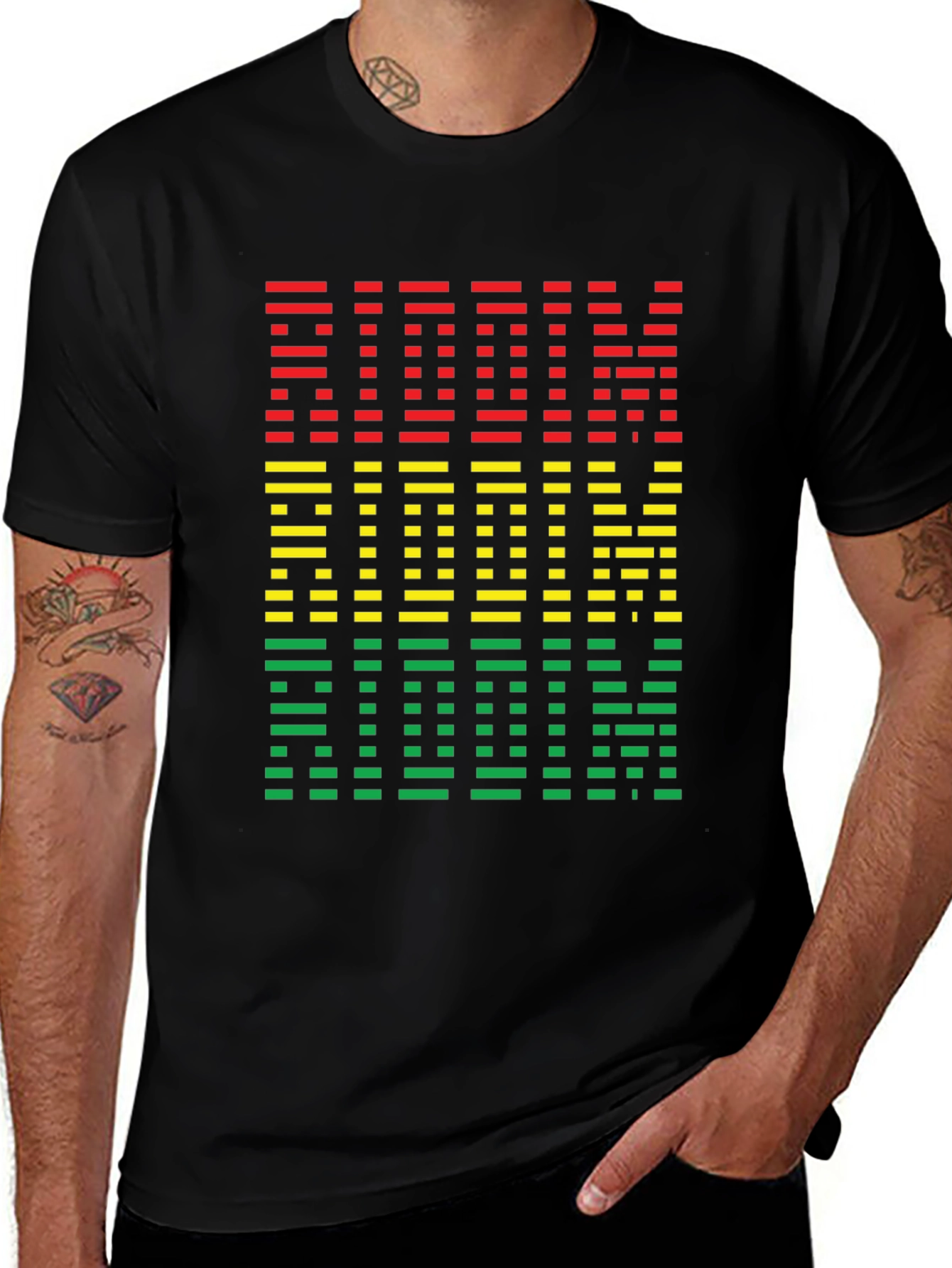 Riddim Rastafarian T-Shirt - Red, Yellow, Green