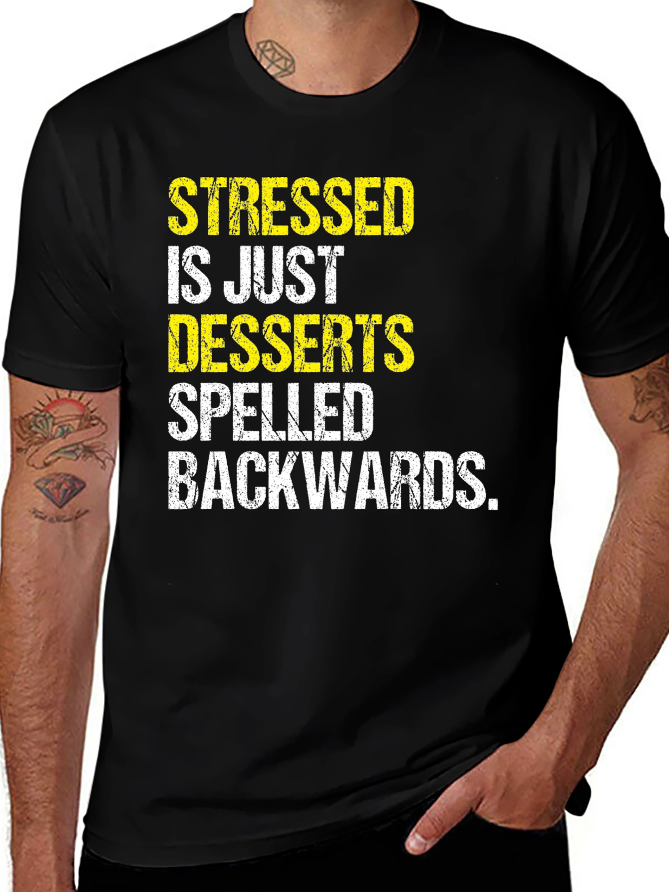 Variant 19 of Stressed Spelled Backwards Desserts Tee