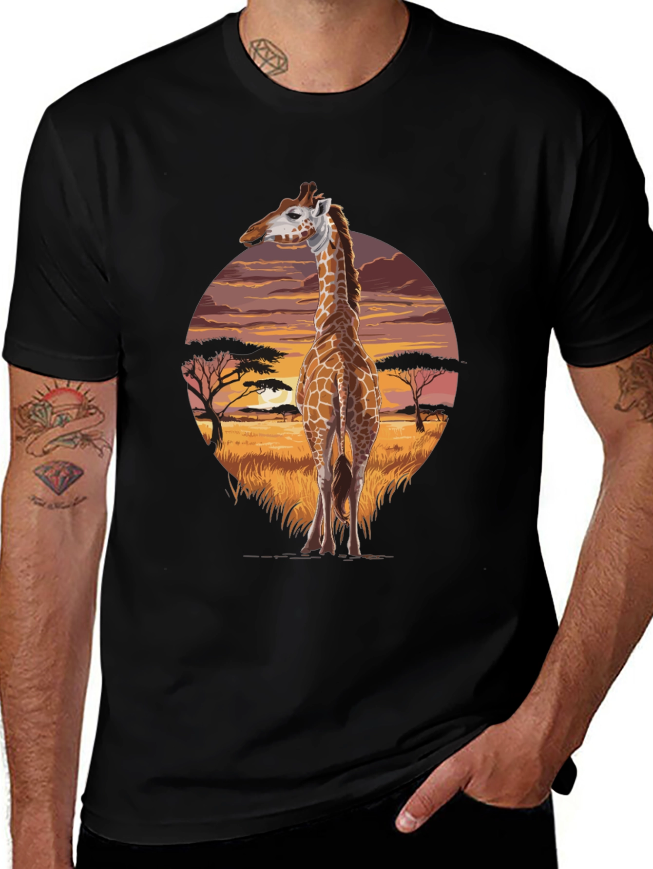 Variant 14 of Savanna Giraffe Graphic Tee - Unique Animal Shirt