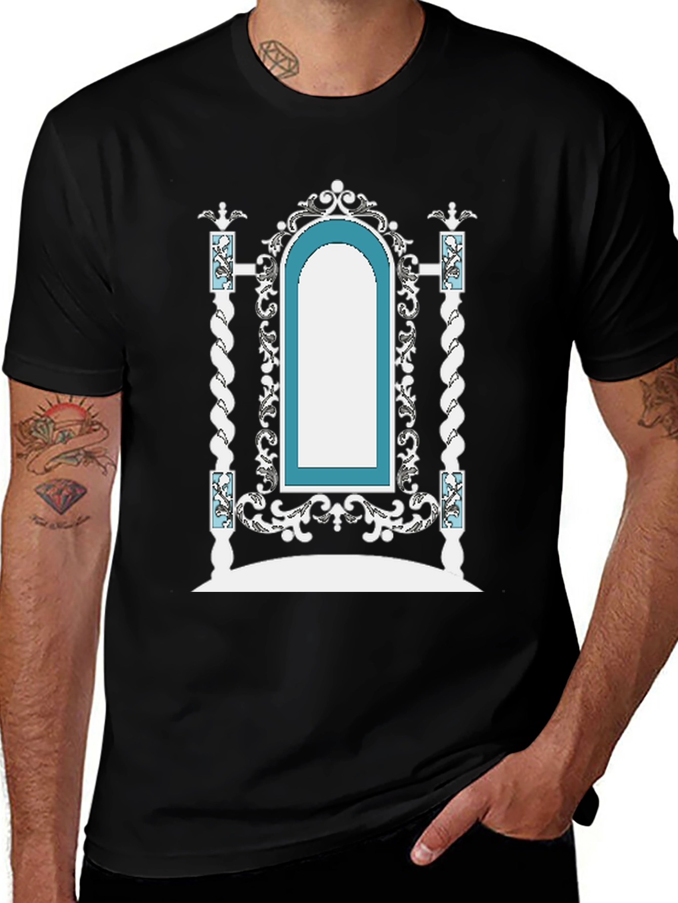 Variant 9 of Ornate Archway Graphic Tee - Unique Fashion Statement