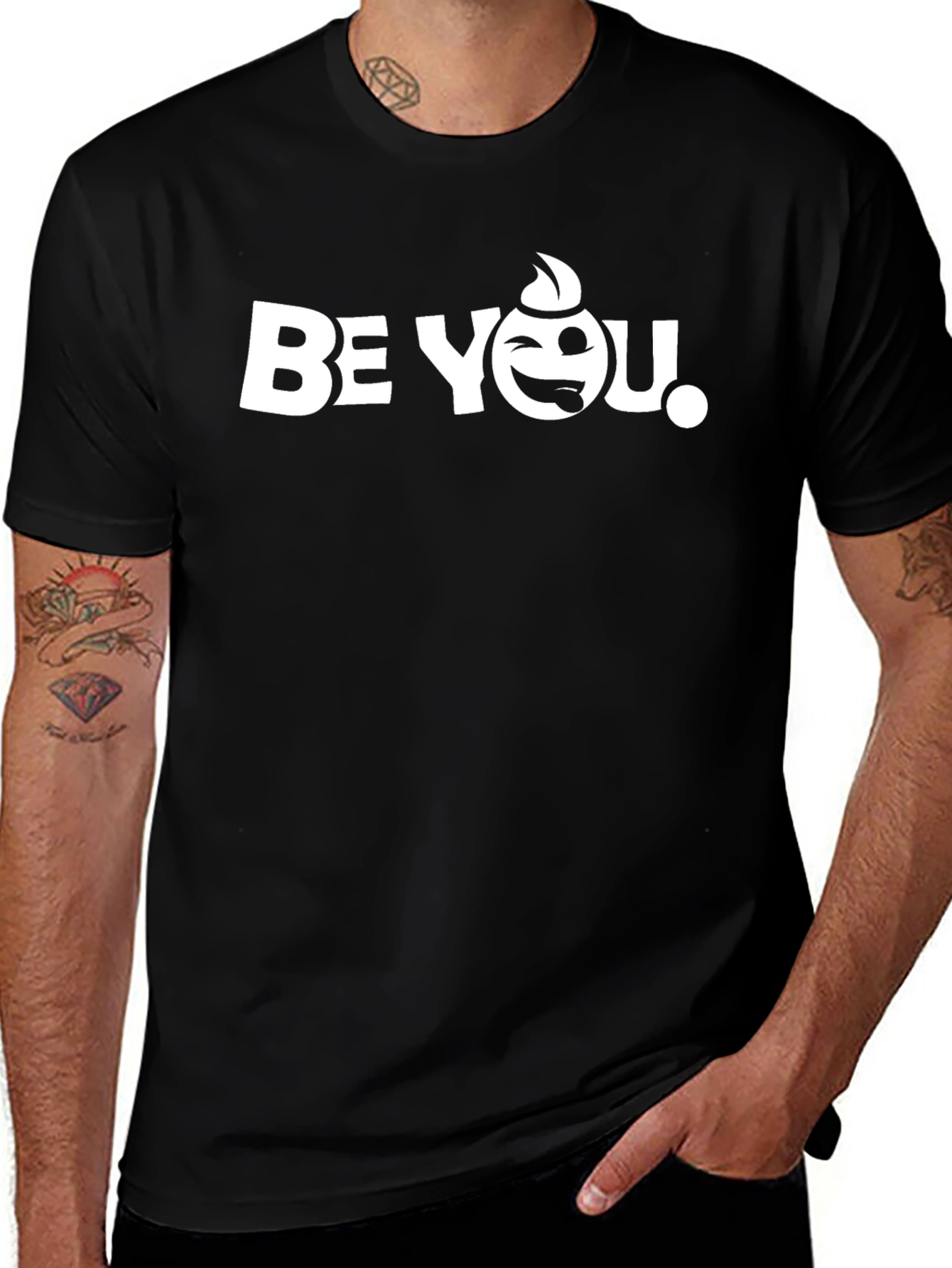 Be You T-Shirt - Black Cotton Blend