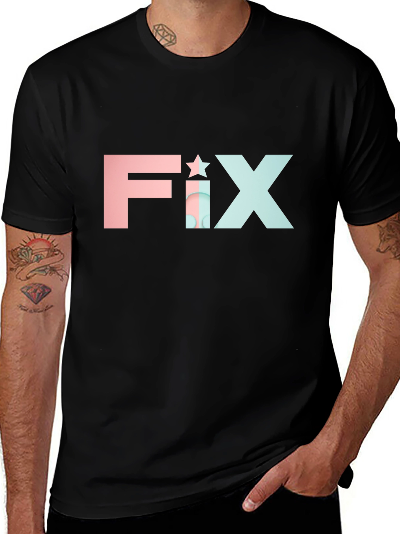 Variant 11 of FIX Star Graphic Tee - Modern Black T-Shirt