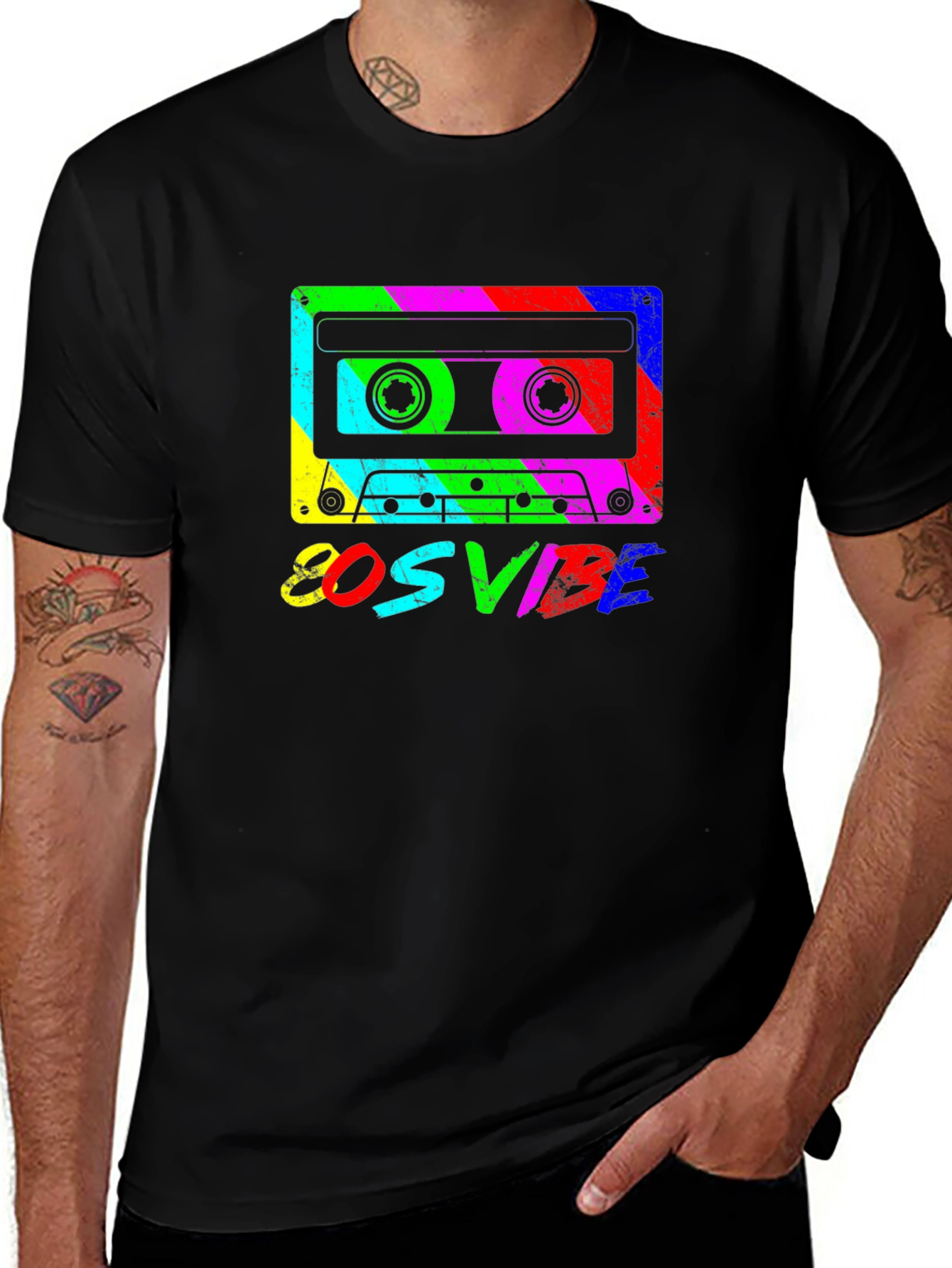 Variant 10 of Retro 80s Vibe Cassette Tape Graphic Tee
