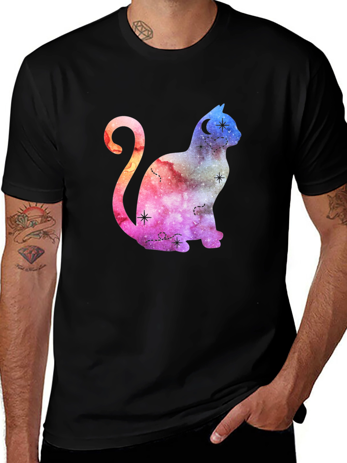 Variant 5 of Cosmic Cat Graphic T-Shirt - Stylish Unisex Tee
