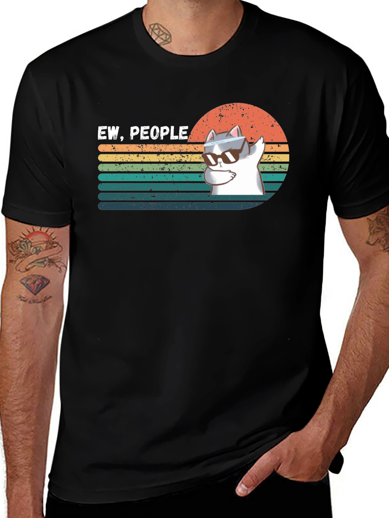 Variant 11 of Ew, People Cat T-Shirt - Dabbing Cat Tee