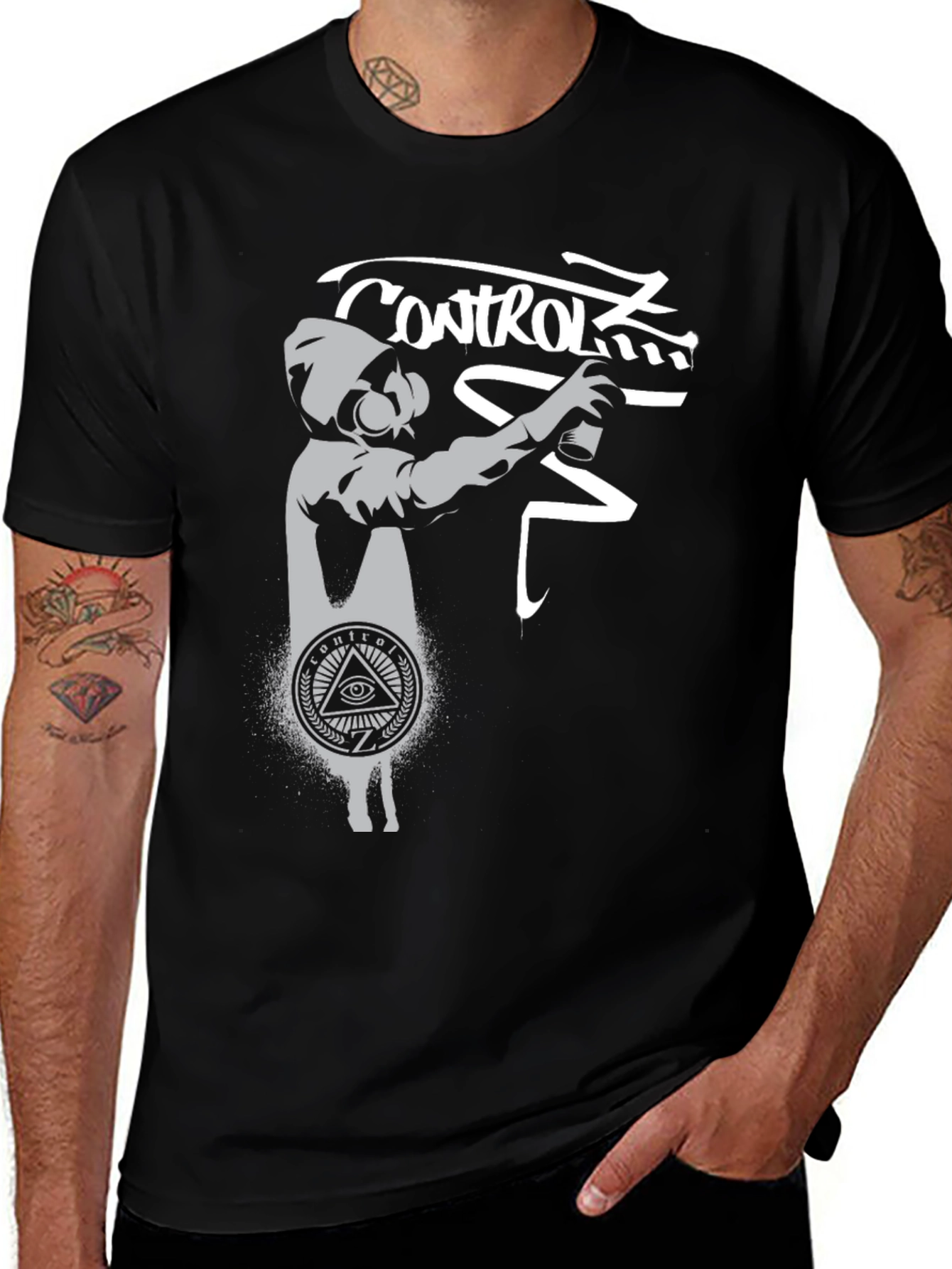 Control Graphic Print Tee - Street Art Style