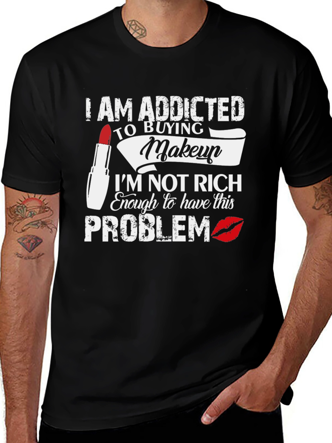 Variant 20 of Addicted to Makeup Funny Graphic Tee