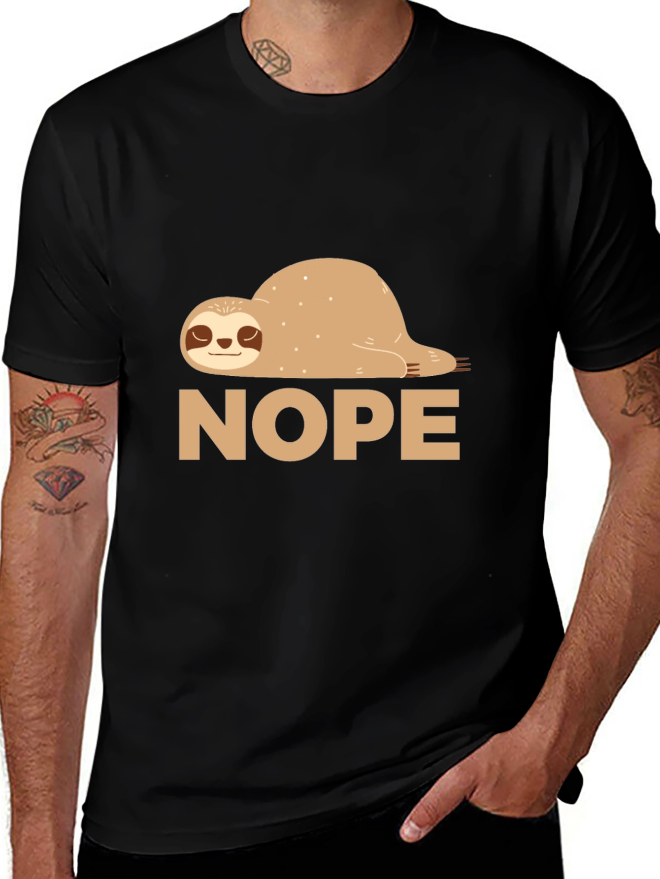Variant 26 of Sloth Nope T-Shirt - Relaxed Fit
