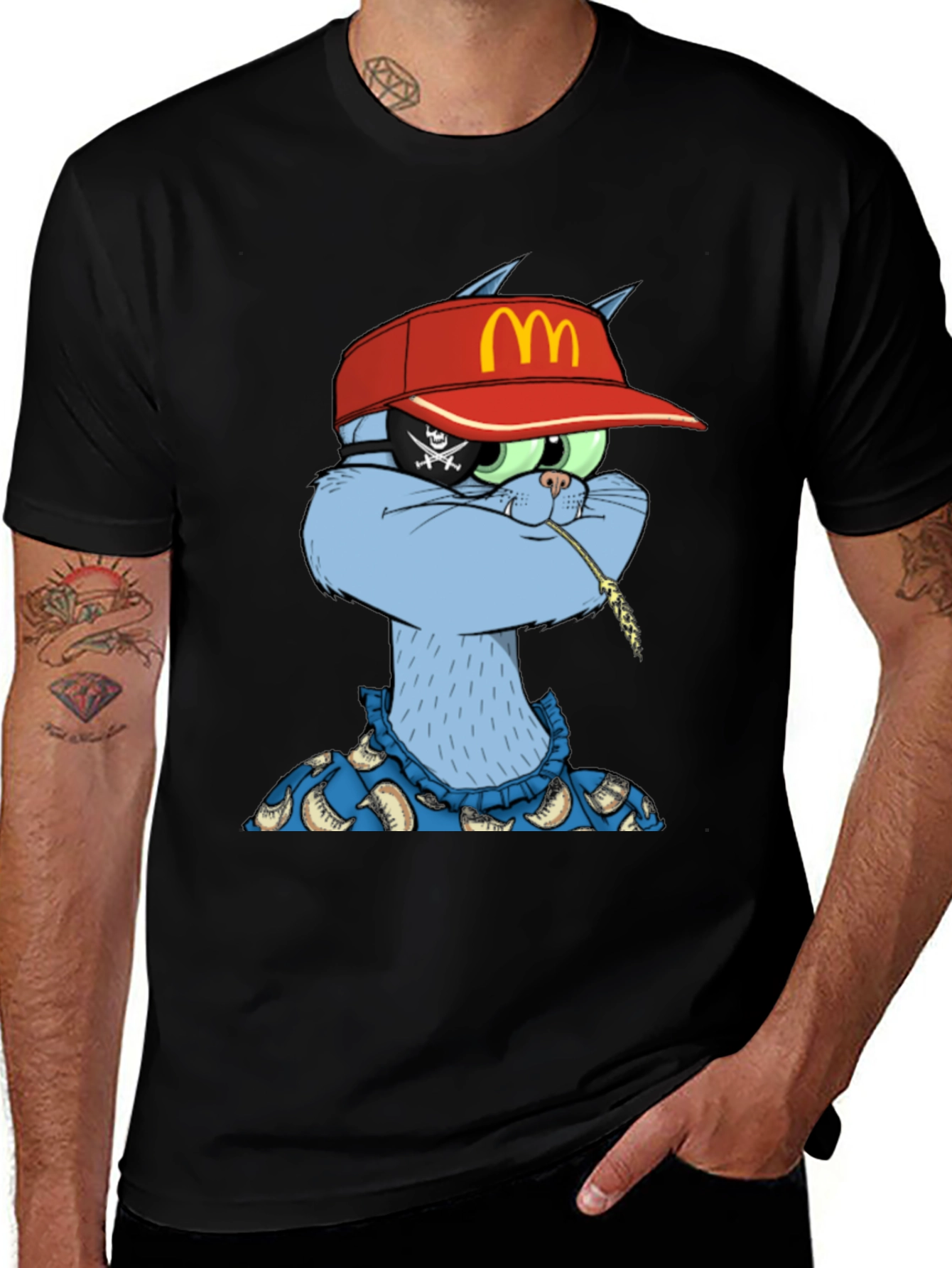Variant 3 of Pirate Cat McDonald's T-Shirt - Unique Graphic Tee