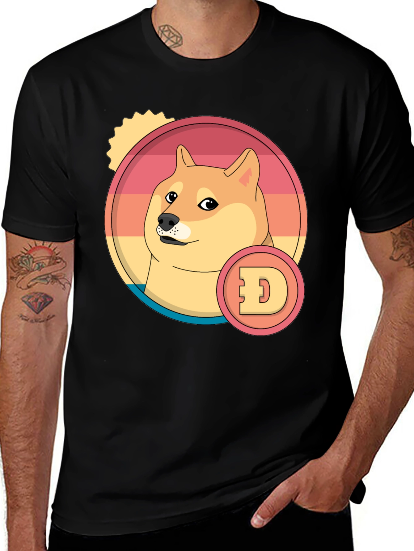 Variant 27 of Doge Meme Coin Retro T-Shirt