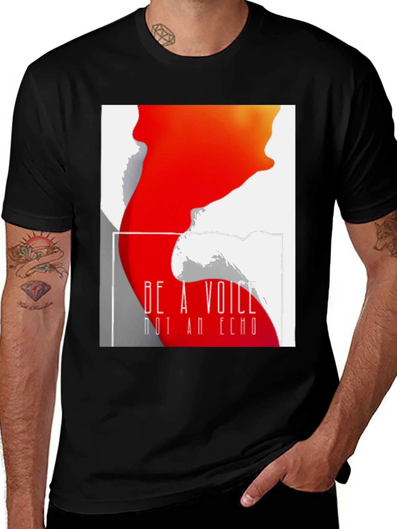 Variant 3 of Be a Voice Graphic Tee - Stylish Black Cotton T-Shirt