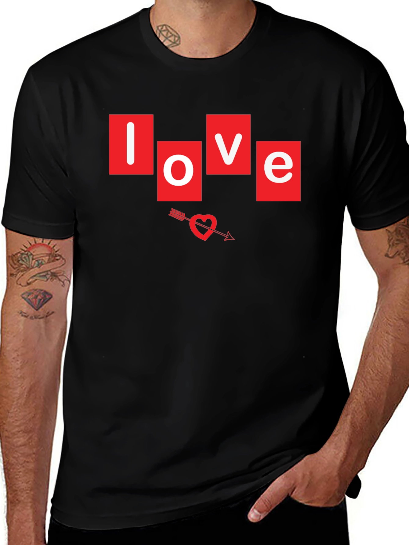 Variant 15 of Love Graphic Tee - Stylish Black T-Shirt